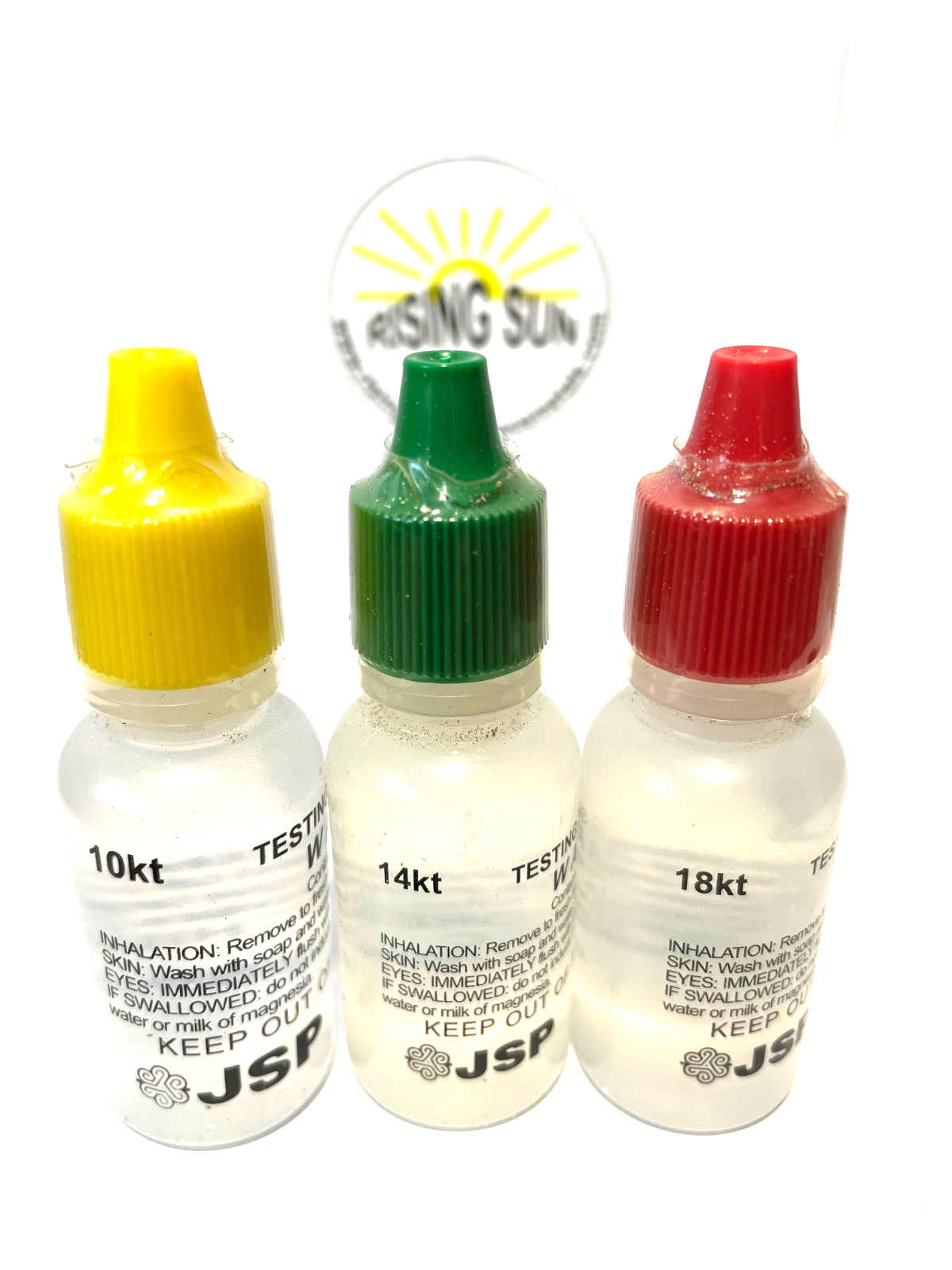 Set of 3 Gold Jewelry Testing 10K 14K 18K Test Acid Solutions 3 Bottles By JSP