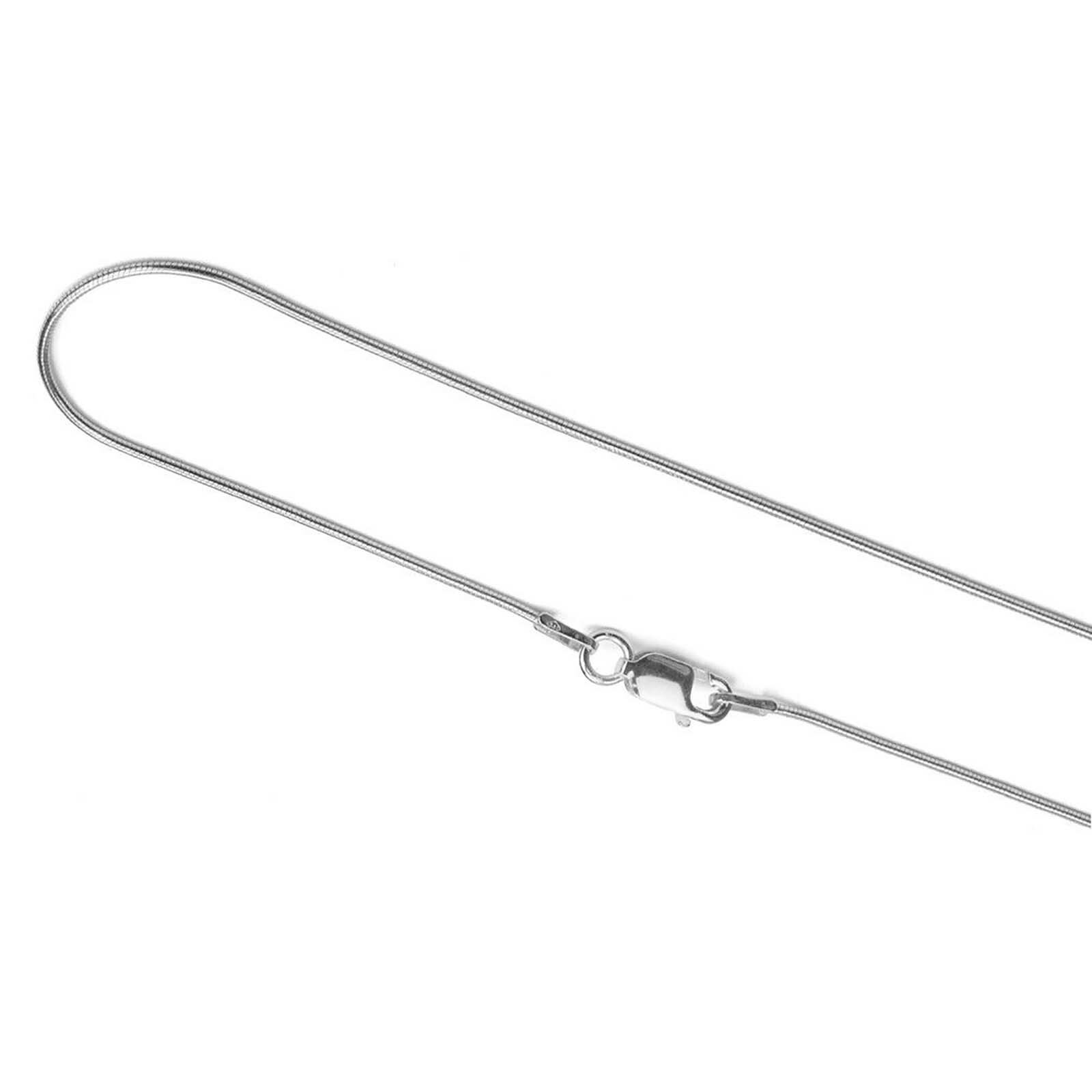 20″ 1.2mm Round Snake 925 Solid Sterling Silver Neck Chain Necklace