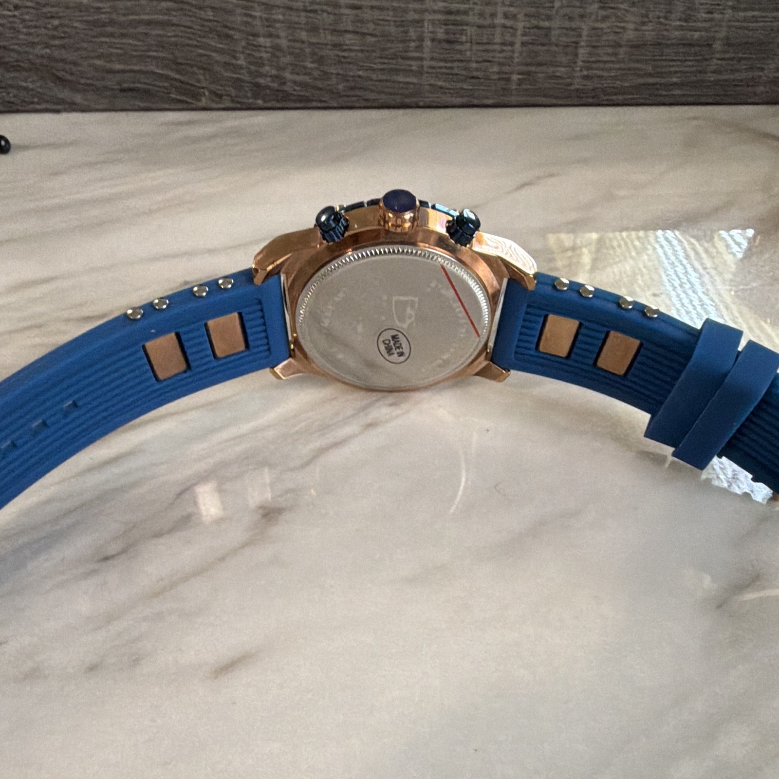 Daniel Steiger Men’s Quartz Chronograph Watch, Blue Rubber Strap, Box