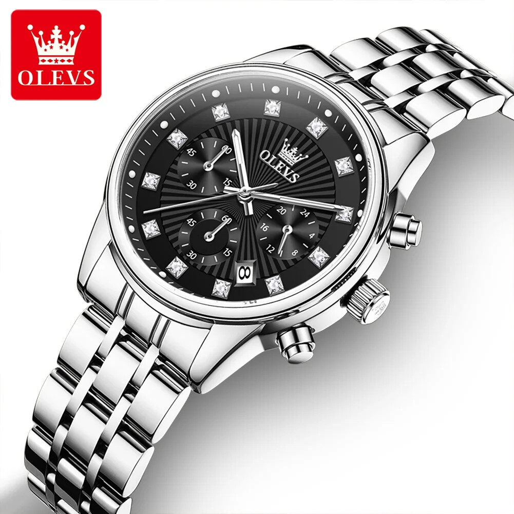 OLEVS Calendar Women’s Quartz Watch Waterproof Chronograph Wristwatch for Ladies