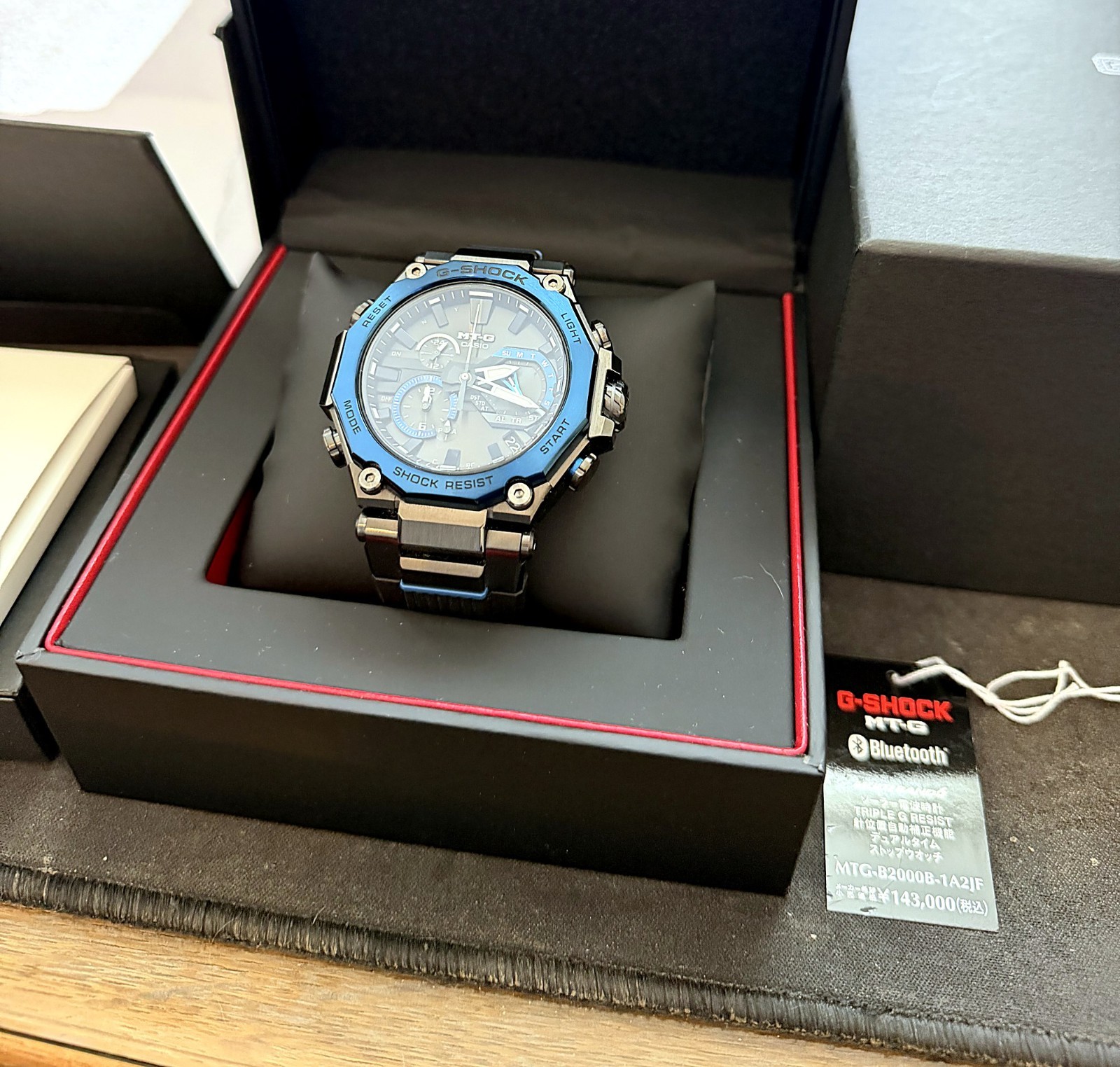 Casio MT-G MTG-B2000 Black/blue accents Tough Solar Bluetooth Radio JDM Unused
