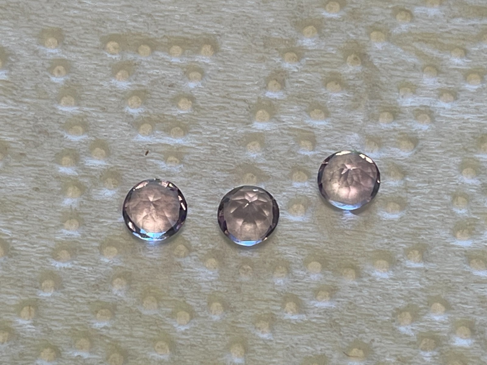 Three Natural 5mm round Amethyst-Not heat treated or enhanced