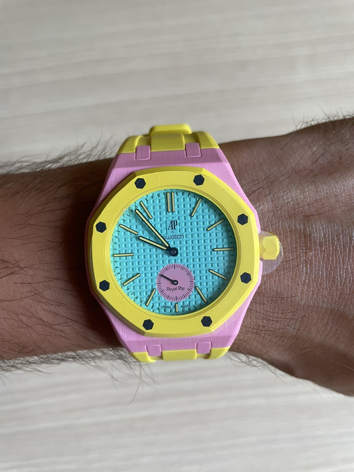 Audemars Piguet x Swatch Royal Pop Otg Pink SSX03J100N NEW FULL SET WITH STRAP