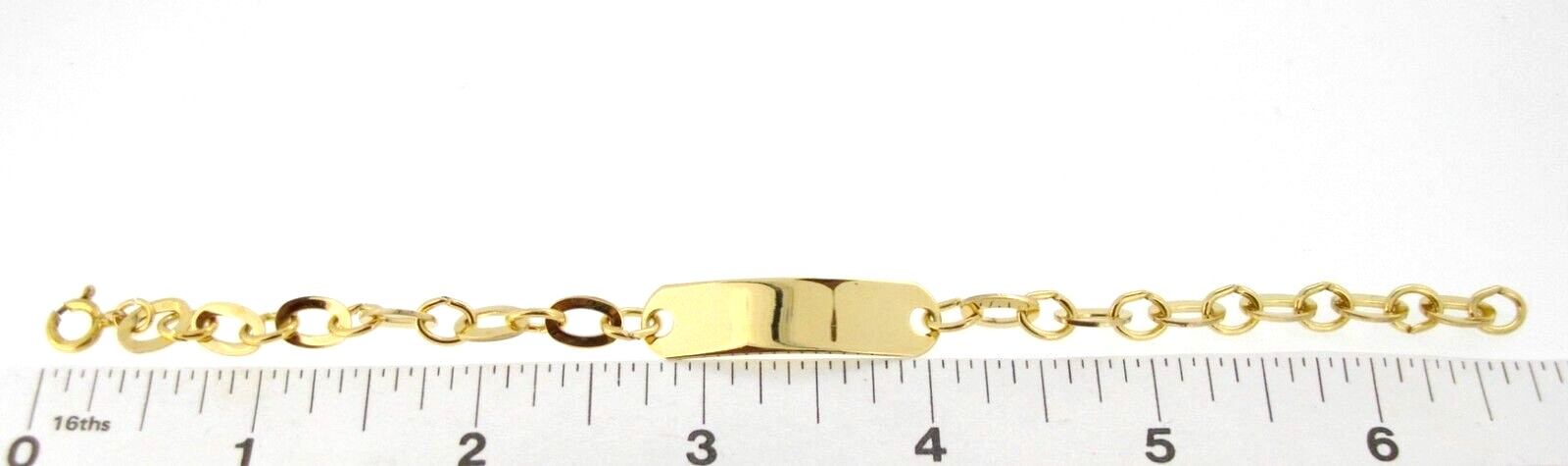 Bracelet JB Gold Filled ID Identification Rectanglular Plaque Links 6.5 inches