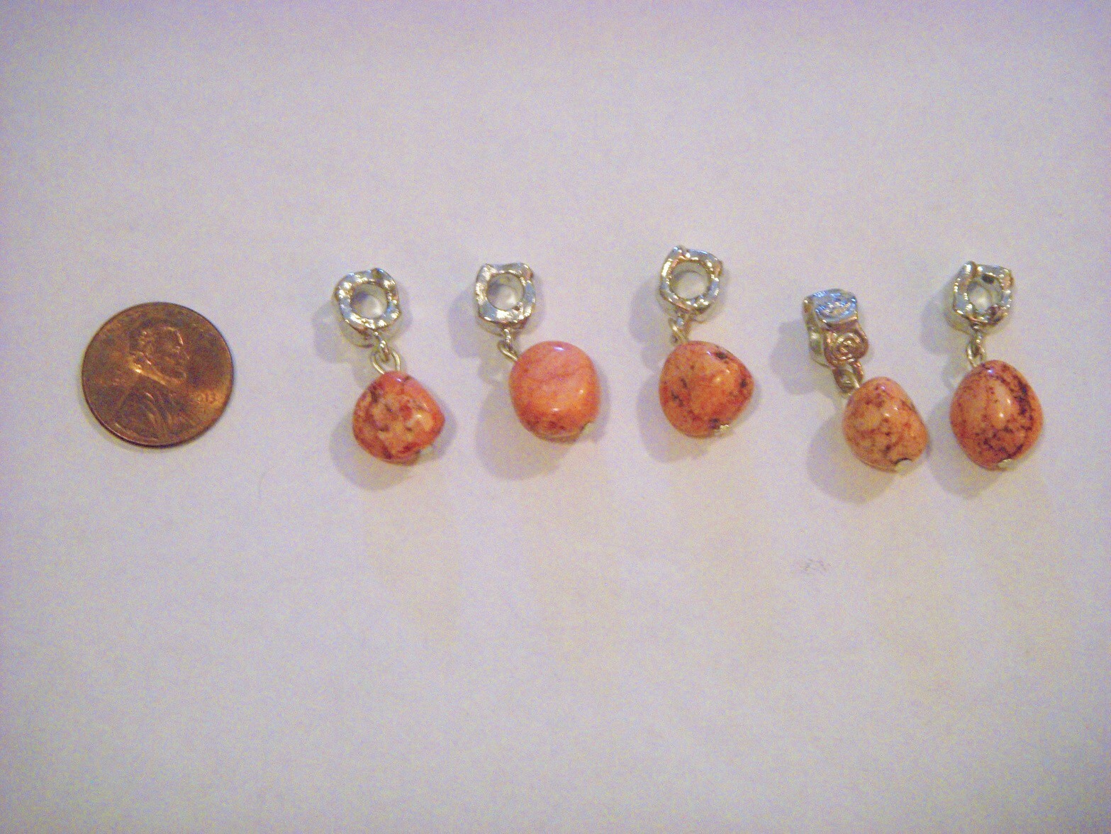 PINK TURQUOISE SINGLE CHARM DANGLE FOR BRACELETS OR PENDANTS MULTISHAPE/DESIGN