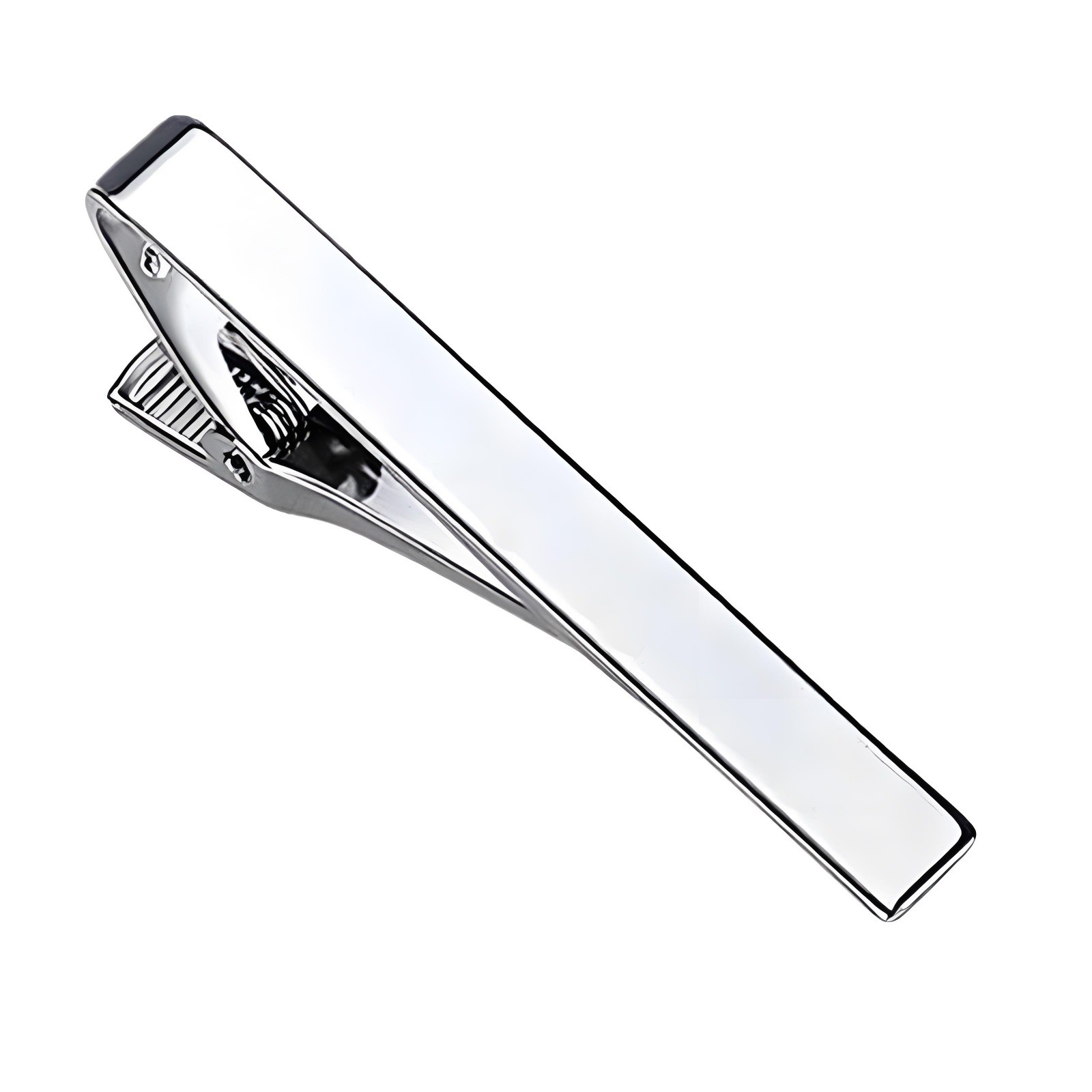 2.2″ Inches Silver Stainless Steel Tie Clip Bar Necktie Silver Mens Clasp Clamp