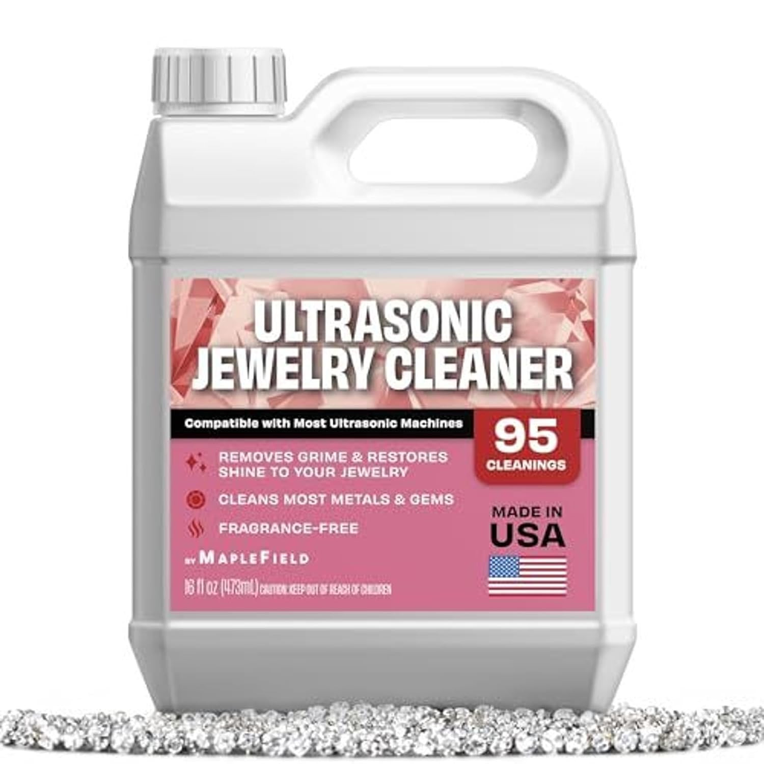Maplefield Ultrasonic Jewelry Cleaner Solution – Concentrated Formula & Ultrason
