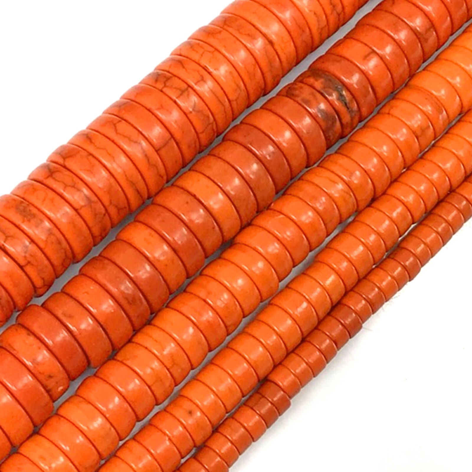 Orange Howlite Turquoise Heishi Bead 15″ 4mm 6mm 8mm 10mm 12mm