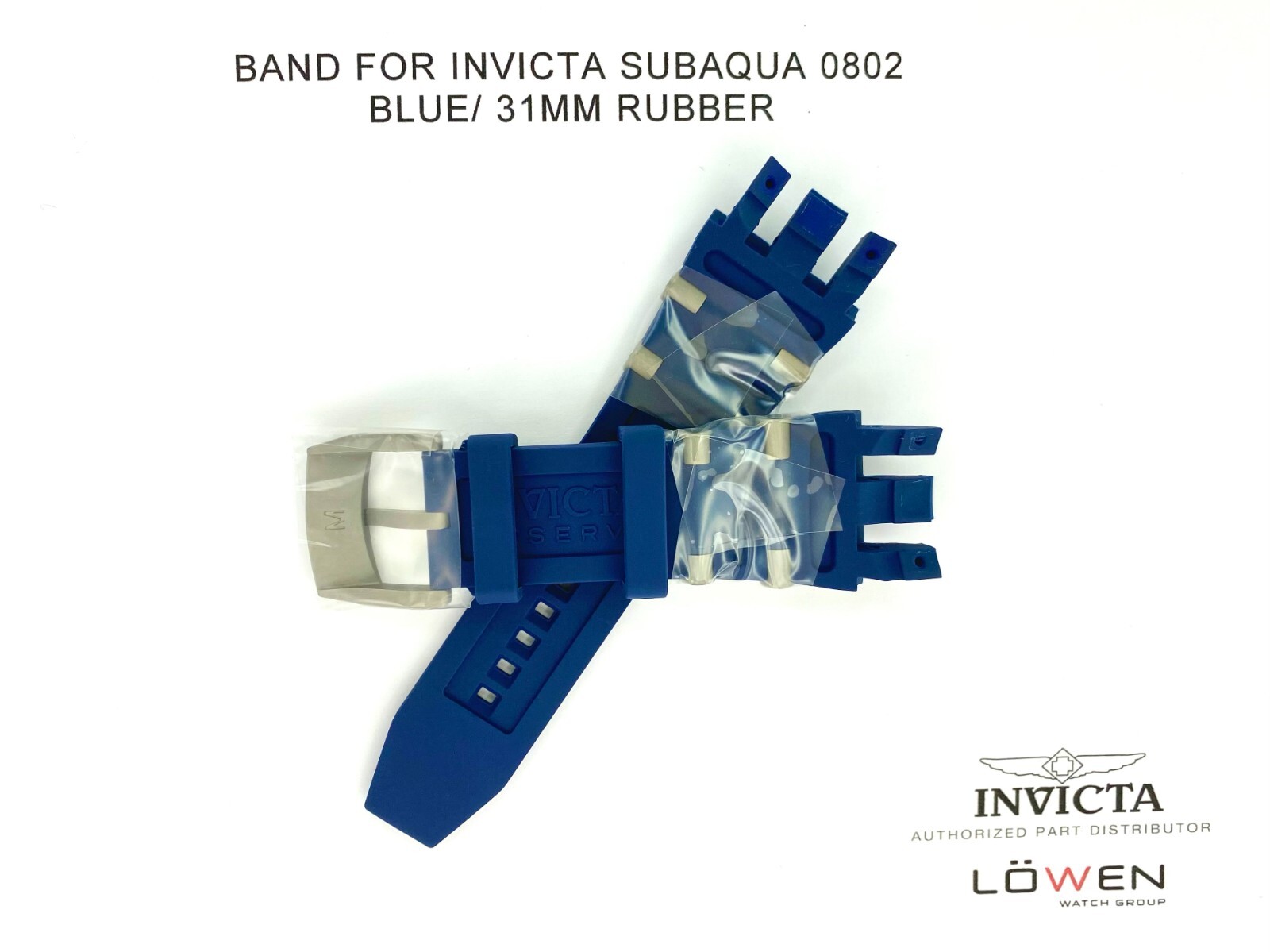Authentic Invicta Subaqua 0802 Blue Rubber & Stainless Steel 31MM Watch Band