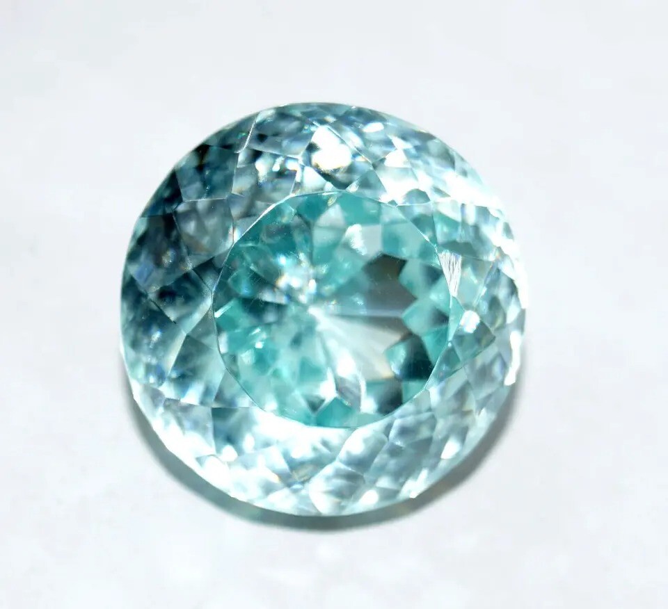 Cambodian Water Blue Zircon 50+ Ct Natural Round Cut Loose A+ Certified Gemstone