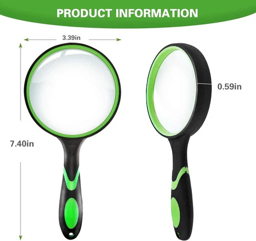 10X Shatterproof Magnifying Glass 10X Large Handheld Magnifying Glass for Senior