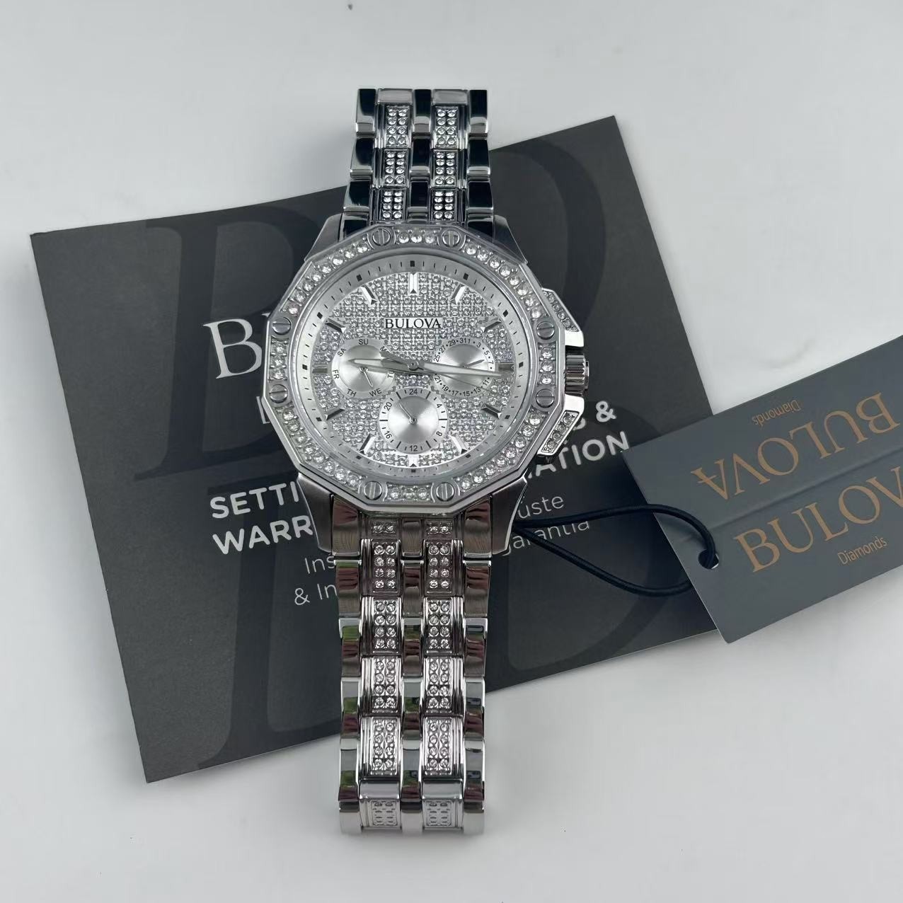 Bulova Octava 96C134 White Dial Silver Stainless Steel Men’s Quartz Watch