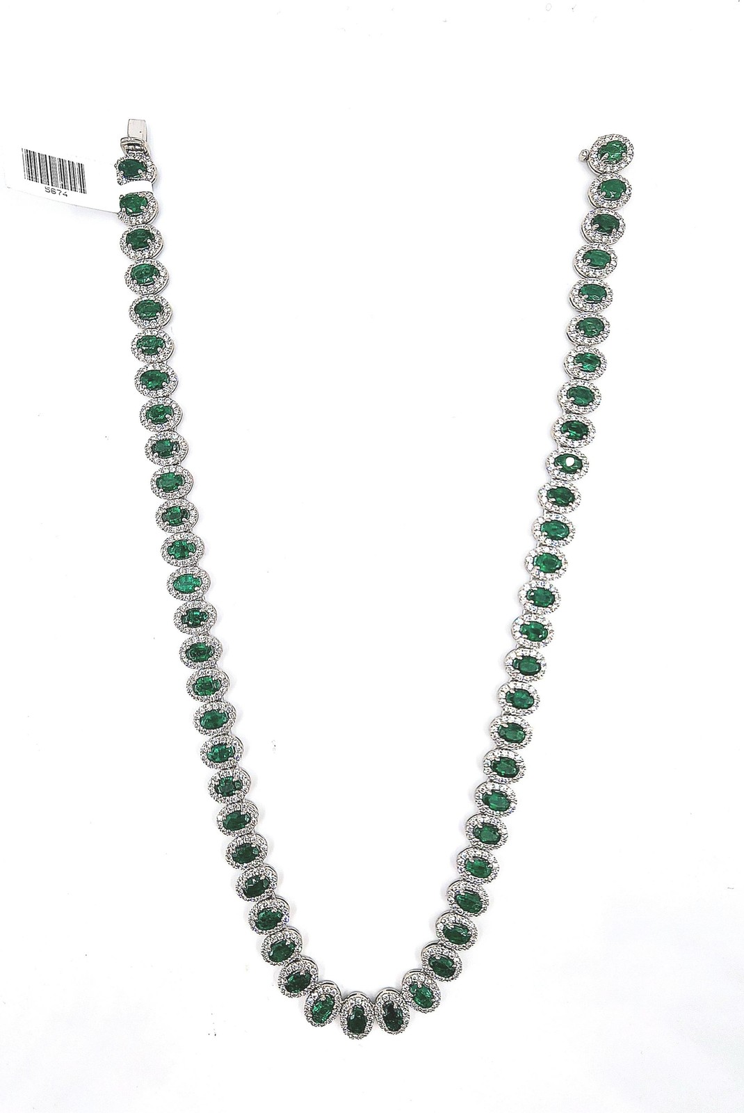 33.76 ct Natural Emerald Diamond Necklace Platinum