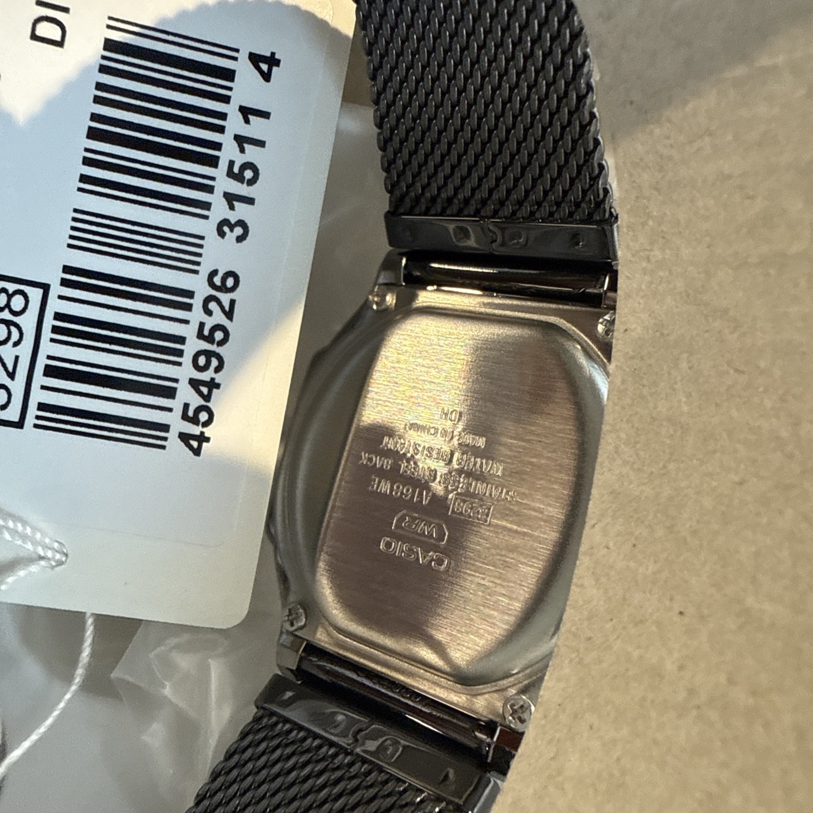 Casio A168WEMB-1B Vintage Black Digital Mesh Bracelet Men’s Watch New