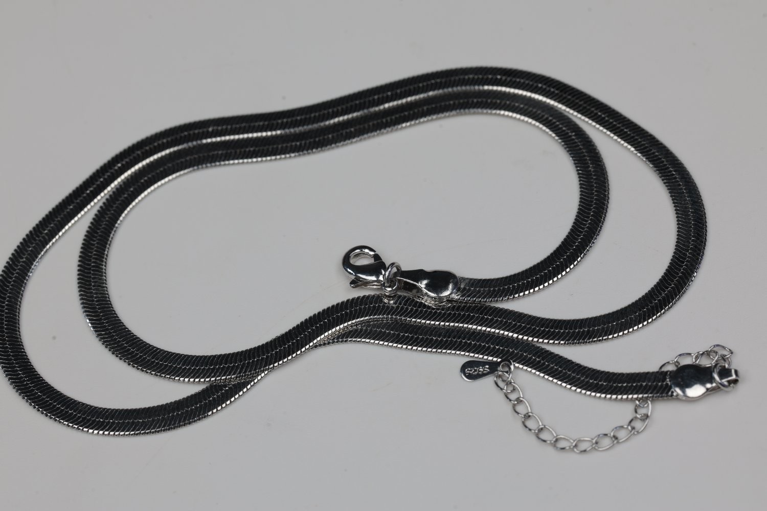 Sterling Silver Herringbone Snake Chain Necklace 925 Flat 16-18″ 10g