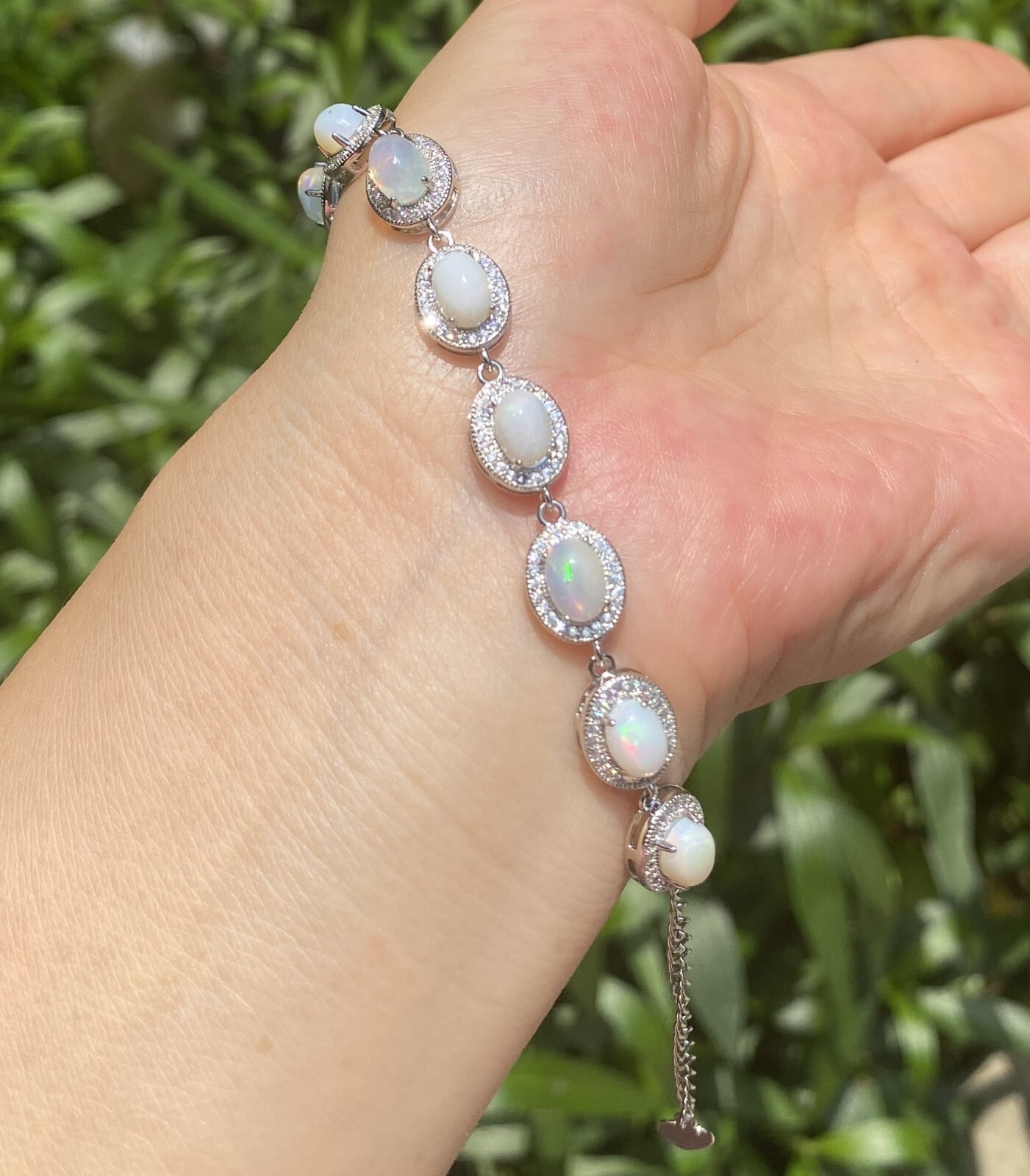 Natural Opal Welo Fire Polychromatic Gemstone Bracelet Beauty Love Gift