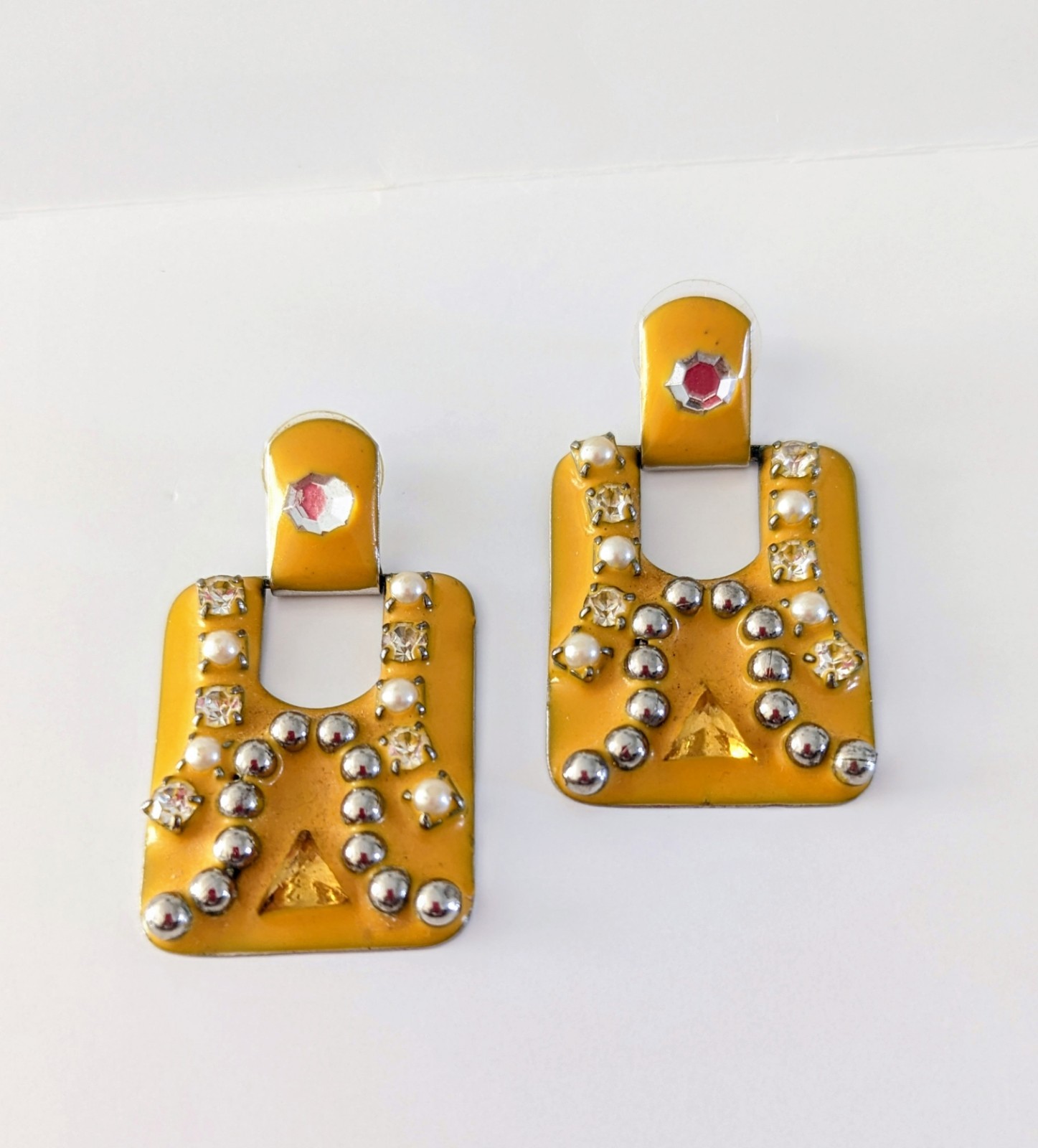 Rare FERNELLA’S NYC JOOLS Jewel’s & Pearl Retro Earrings
