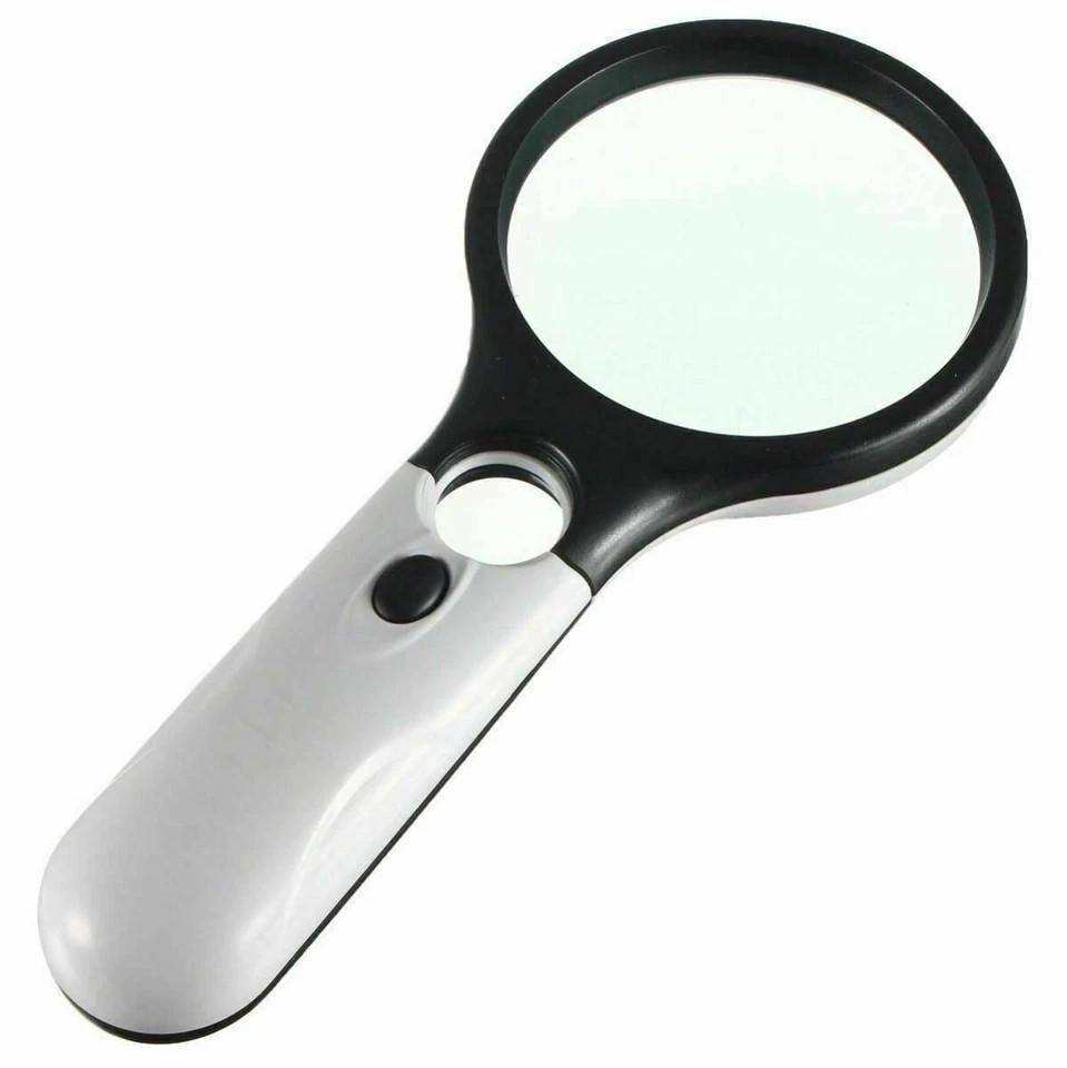 3 LED Light 45X Handheld Magnifier Reading Magnifying Glass Lens Jewelry Loupe