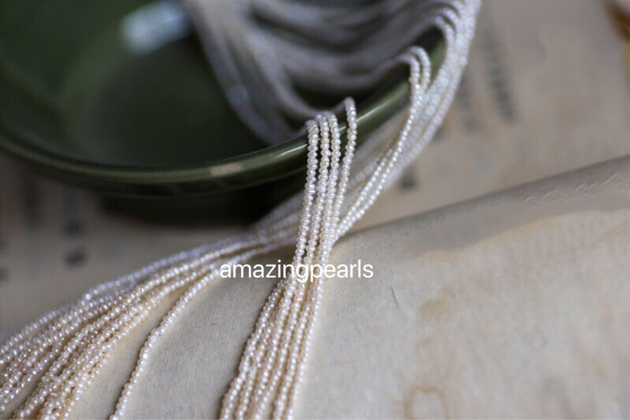 Rare 1.8-2mm Small Tiny Round Fresh Water Pearl Loose Beads Strand