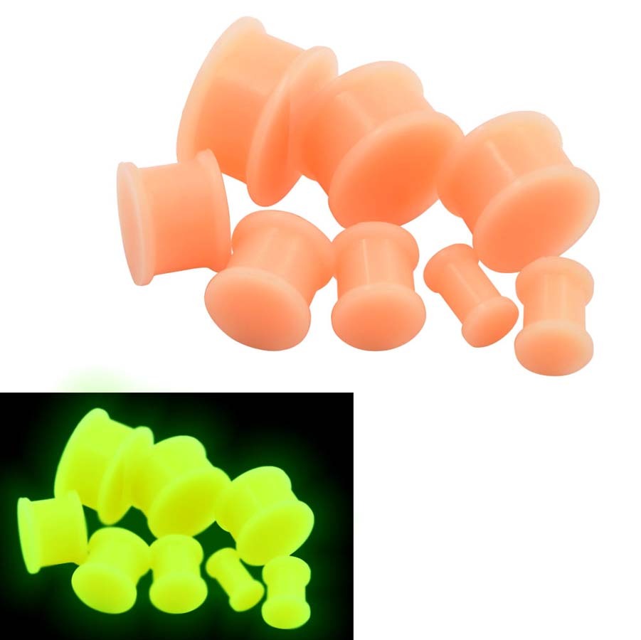 2PCS Solid Silicone Ear Plugs Double Flared Saddle Ear Gauges-Soft Ear plugs