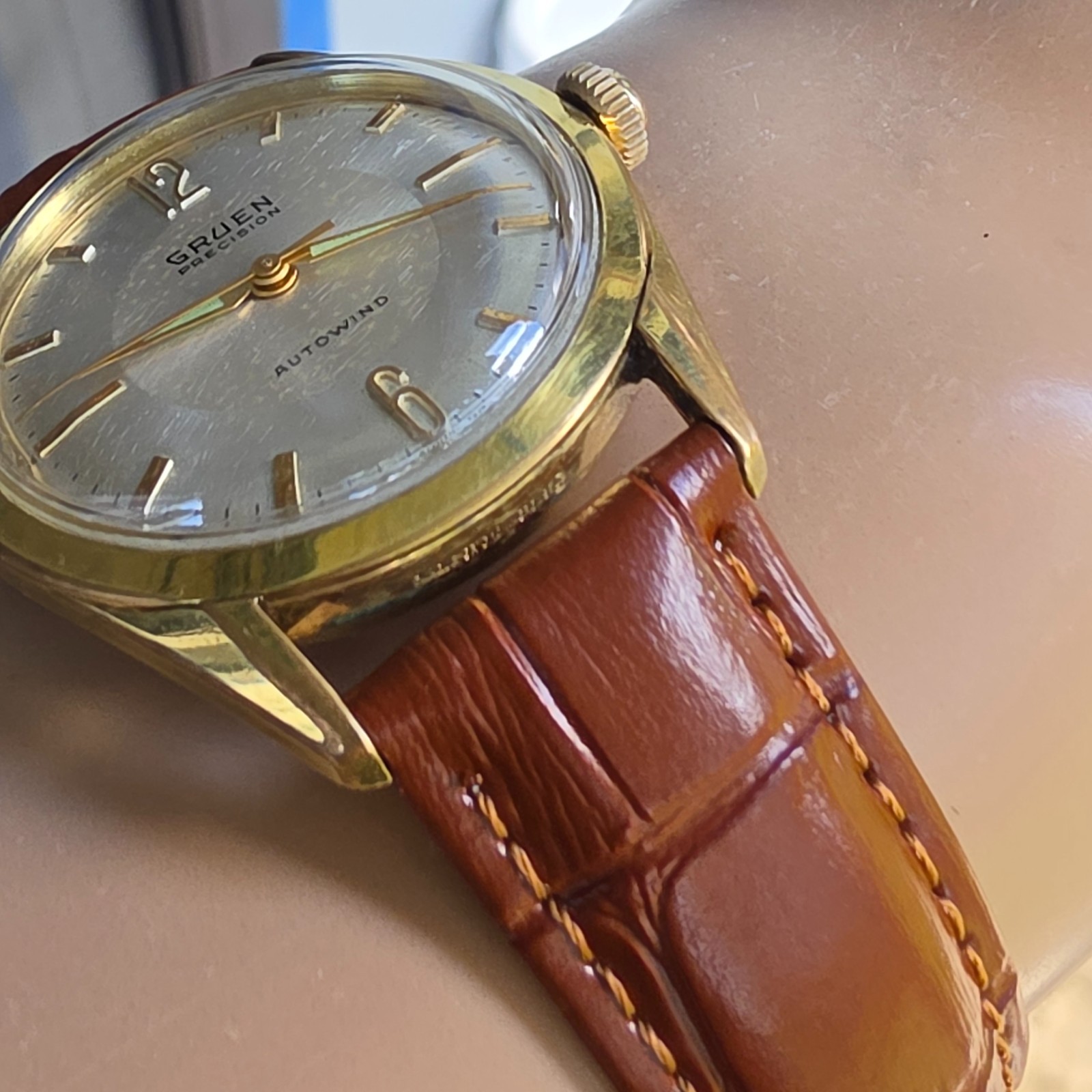 Vintage GRUEN men’s automatic watch N710SS SWISS 1960s