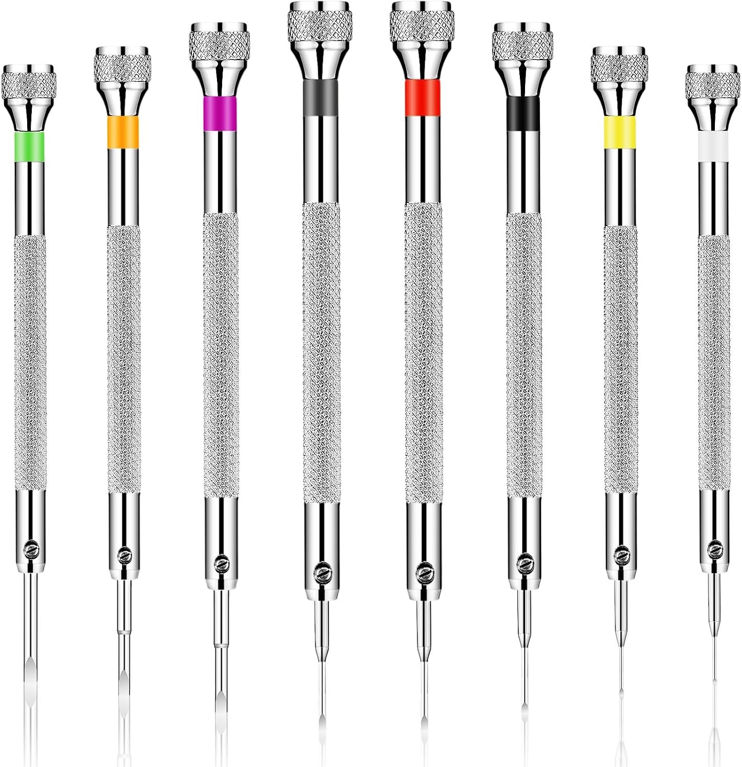 8Pcs Jewelers Micro Screwdriver Set, Flat Phillips for Watch Eyeglass Repair