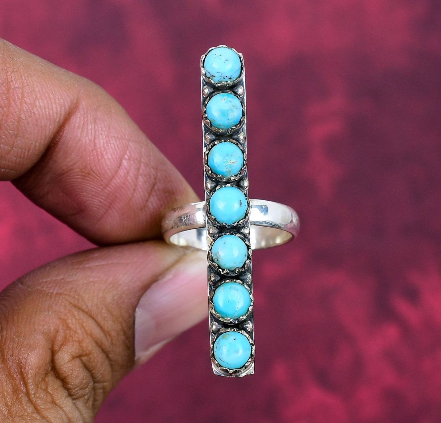 Sleeping Beauty Turquoise Gemstone Handmade 925 Sterling Silver Ring Jewelry
