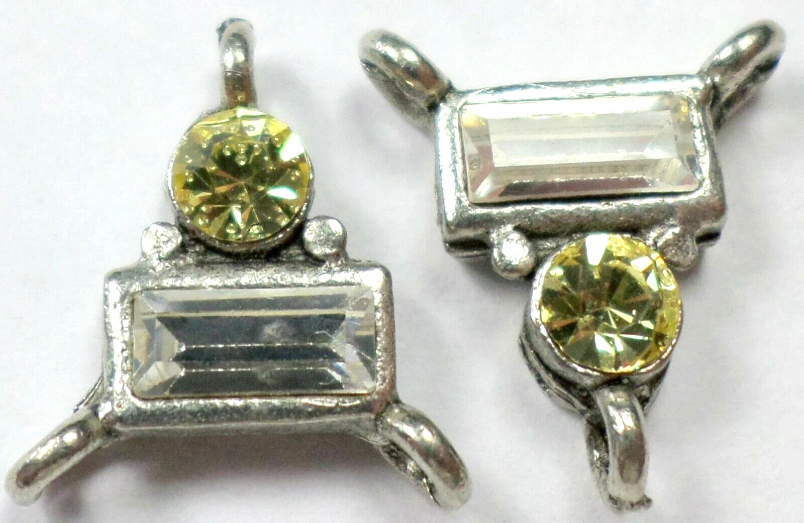 16 Made with Swarovski Colorful Rectangle Connector Pendant Earring 16x14mm