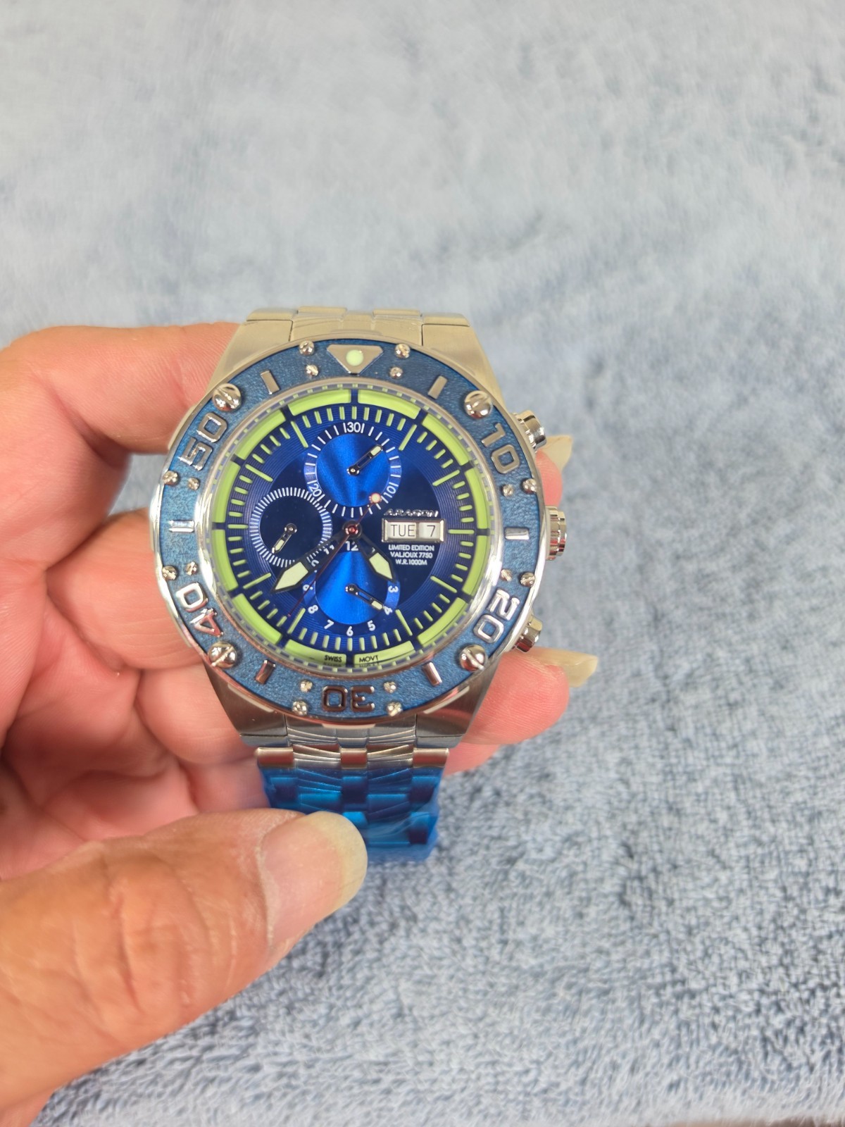 Aragon A161BLU Enforcer Valjoux 7750 Limited Edition 50mm Automatic Watch