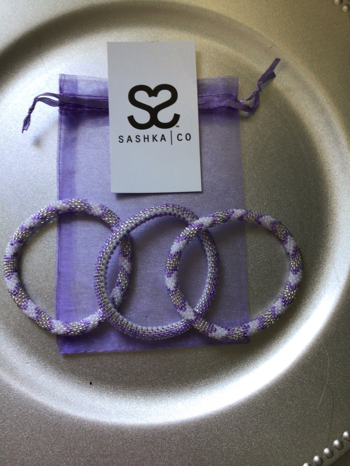 LILAC 8″ ROLL ON SASHKA BRACELETS, 3 PCS
