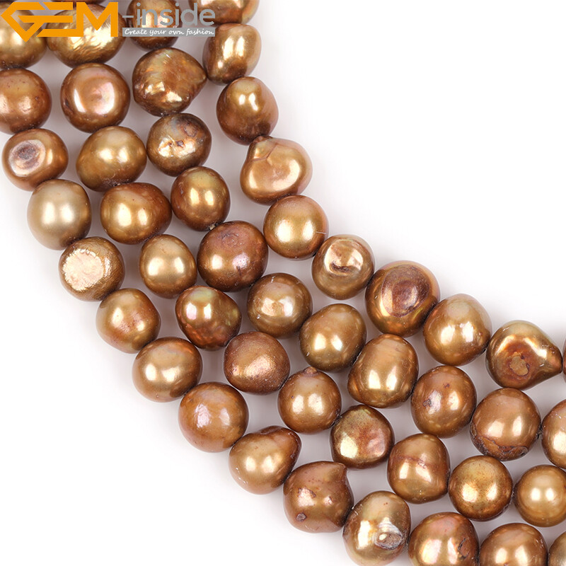 Real Baroque Flat Cultured Freeform Freshwater Pearl Beads Jewelry Making 15″