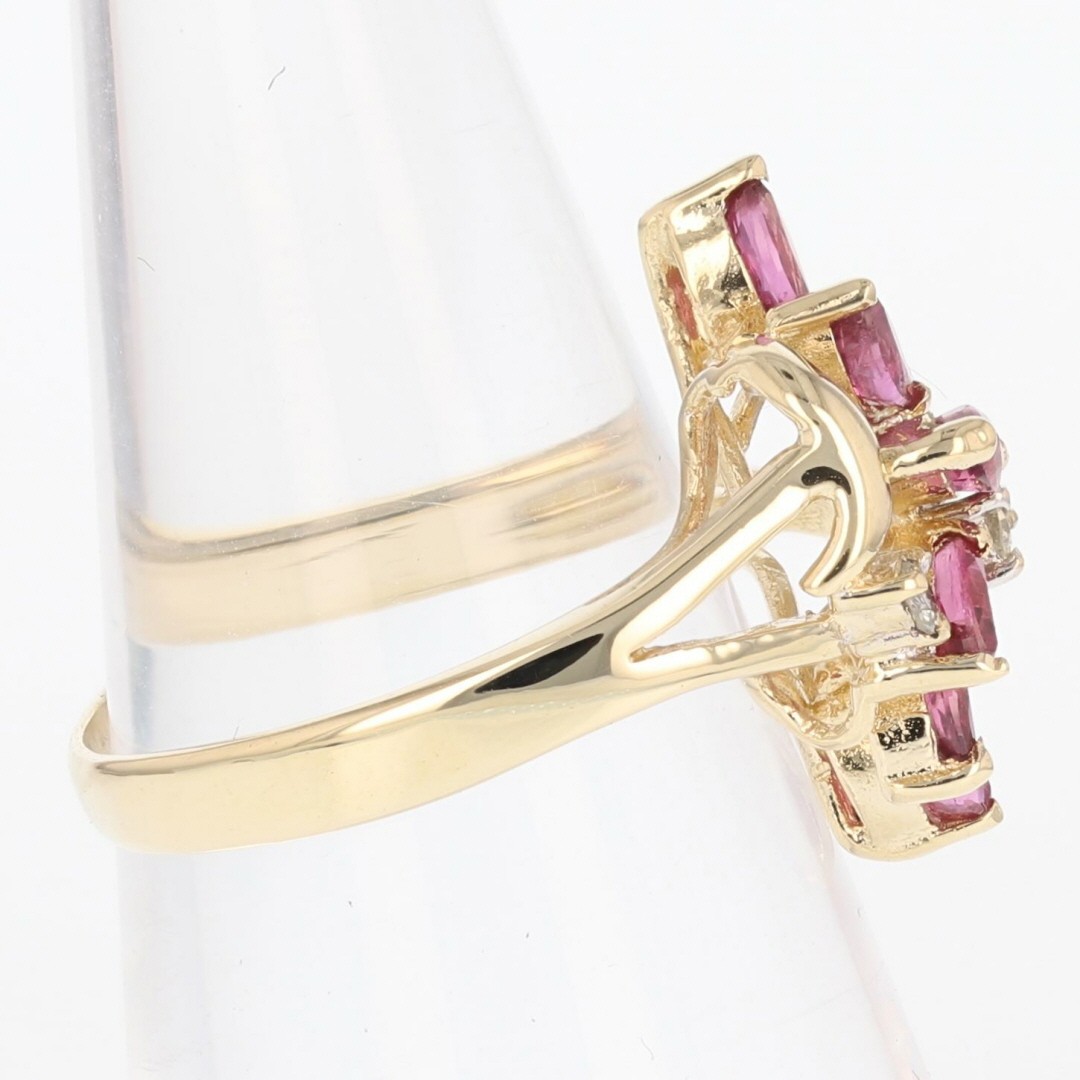 .50ctw Marquise Ruby and Diamond Statement Ring 14k Multi-Tone Gold Size 5.5