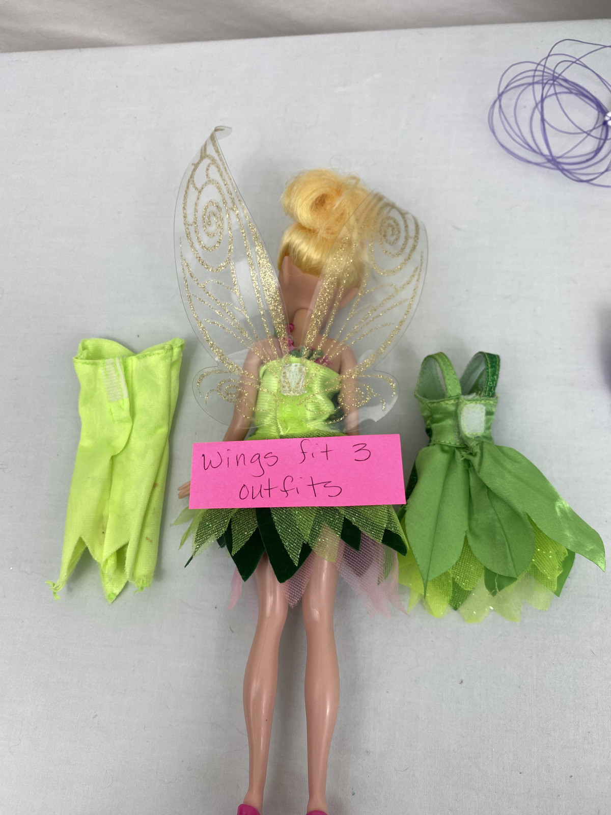 Disney Peter Pan Lot 3 Dolls + Tinker Bell Watch + 8 Outfits + Accessories