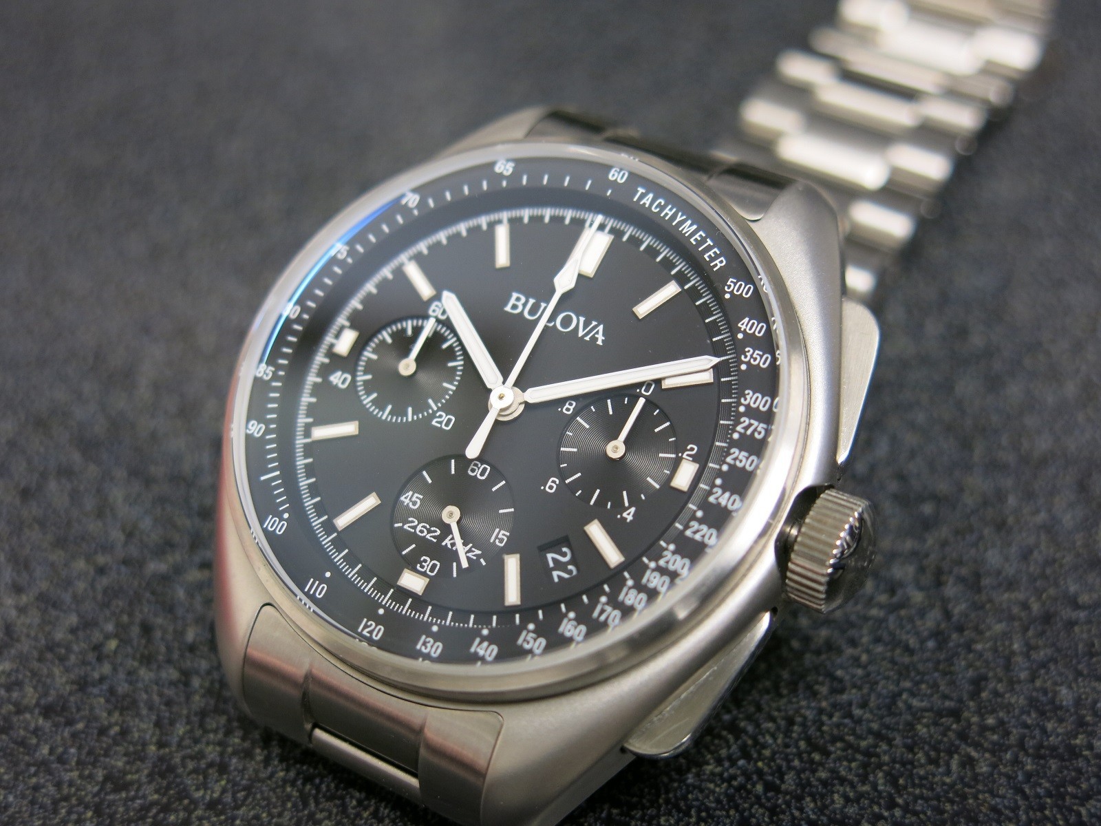 Bulova Lunar Pilot Chronograph with Bracelet with full kit boxes and papers