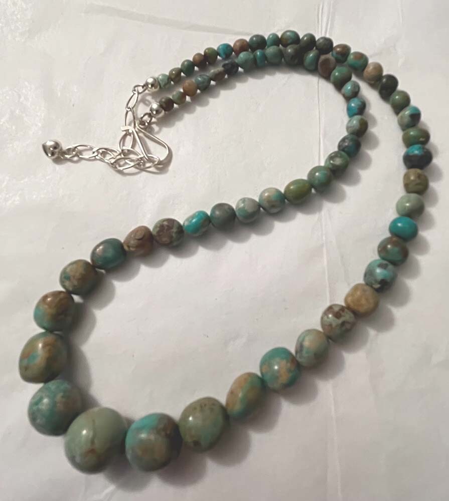 DTR Jay King Sterling Silver Variation Color Turquoise Graduated Bead Necklace