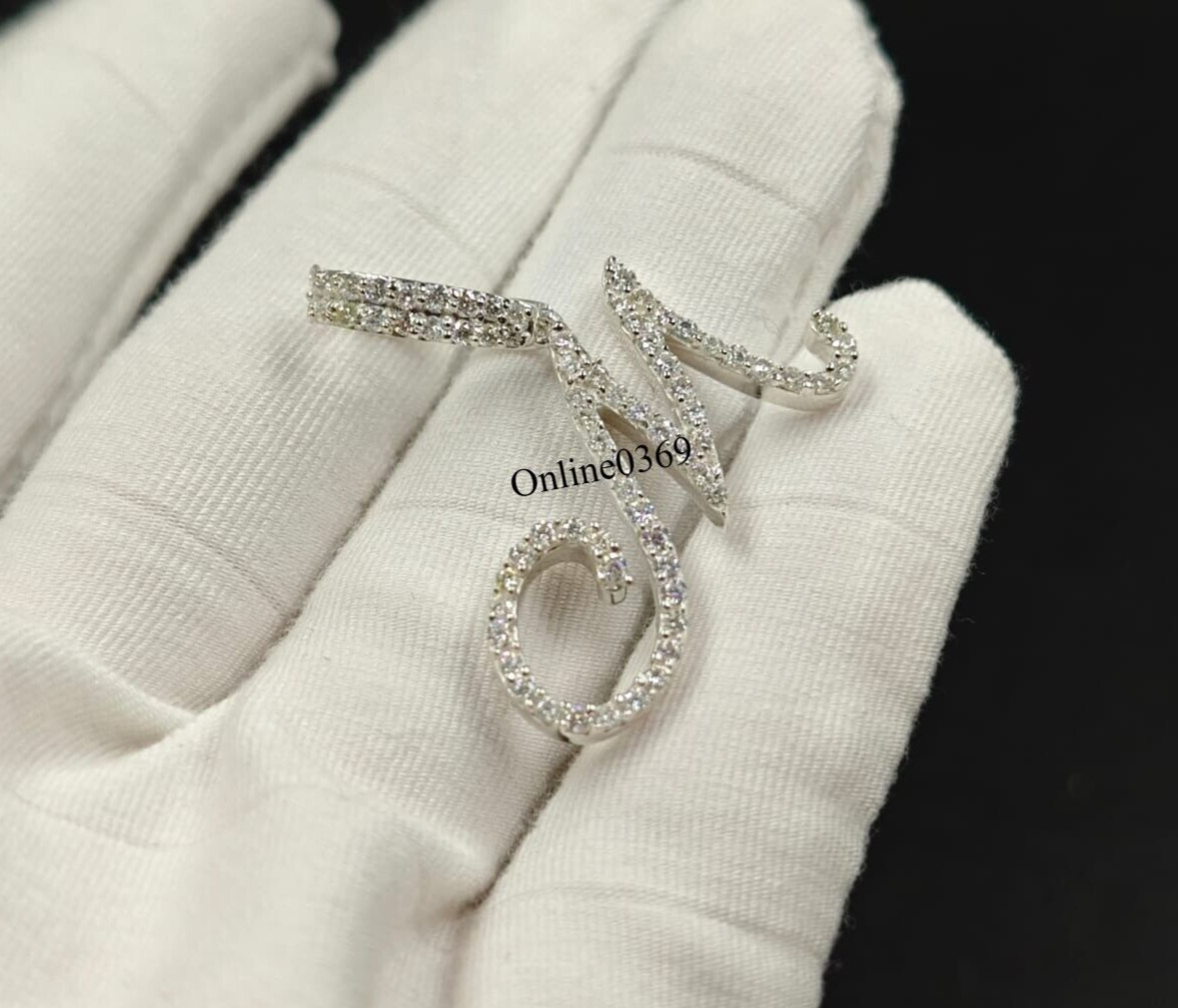 Initial Alphabet “M” Letter Pendant For Men’s In Natural Diamond 925 Silver