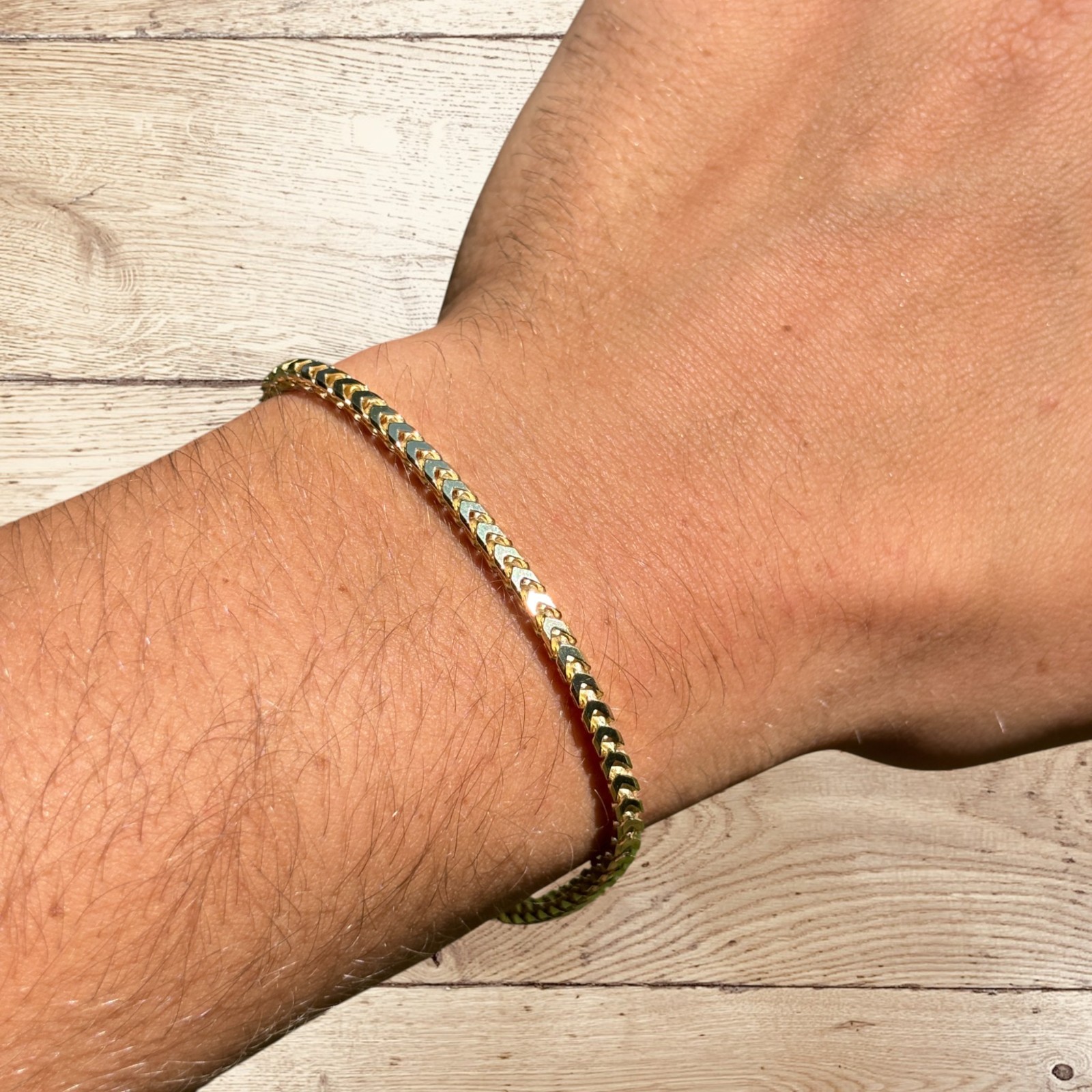 3mm Franco Link Bracelet – Real Solid 925 Sterling Silver Or 14k Gold Vermeil