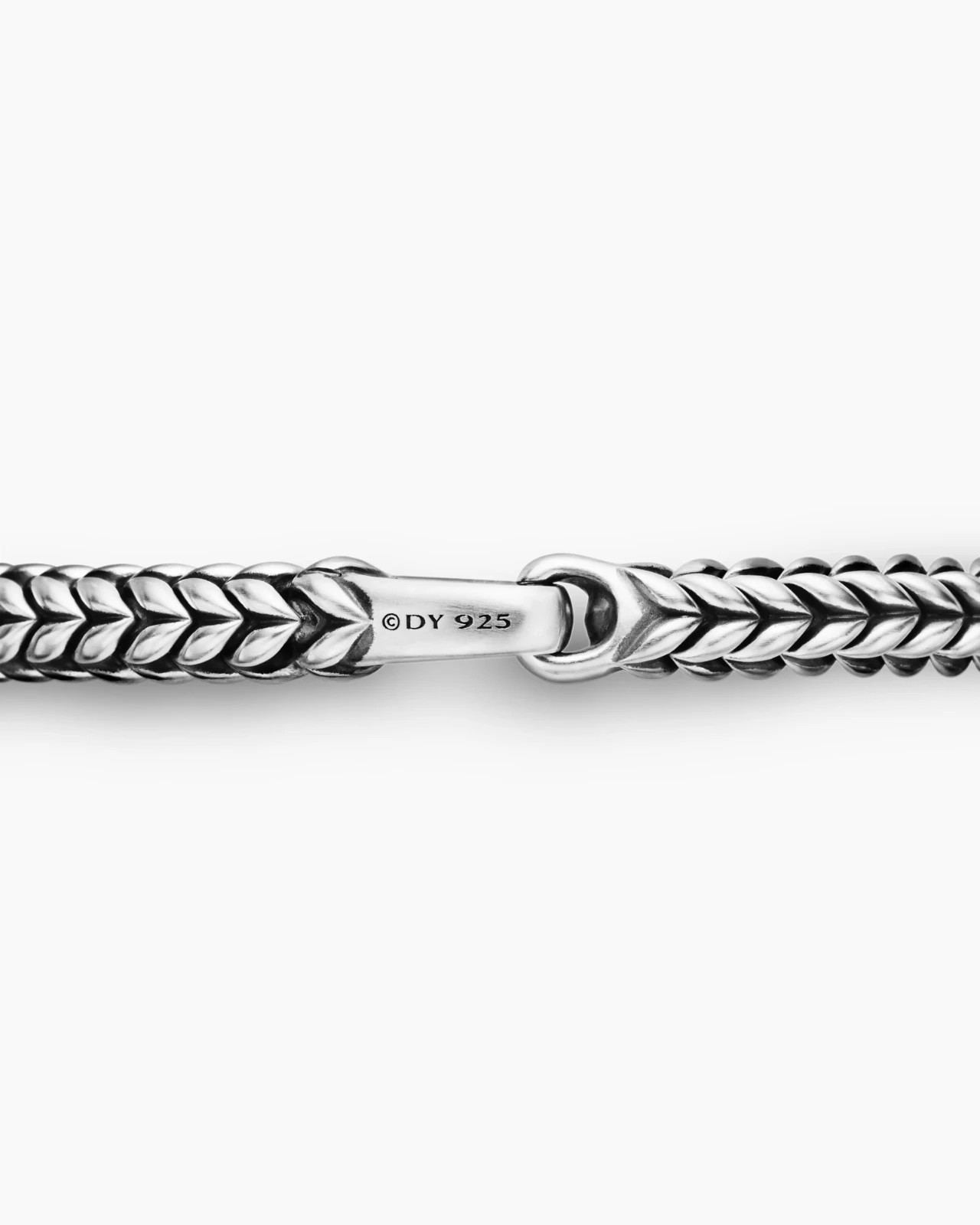 David Yurman 6mm Sterling Silver Chevron Bead Bracelet – Size Large