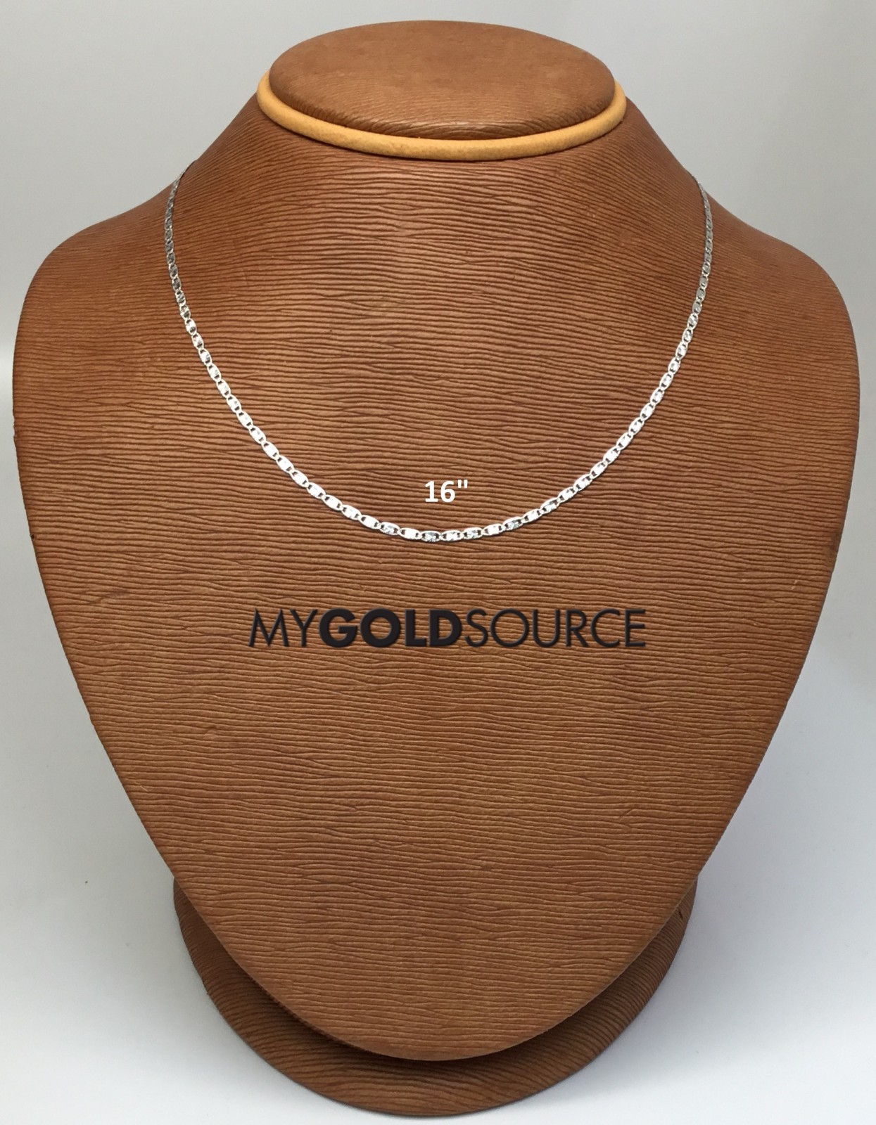 14k Gold Necklace Solid White Gold Valentino Chain 16/18/20 Inches 2.0 MM