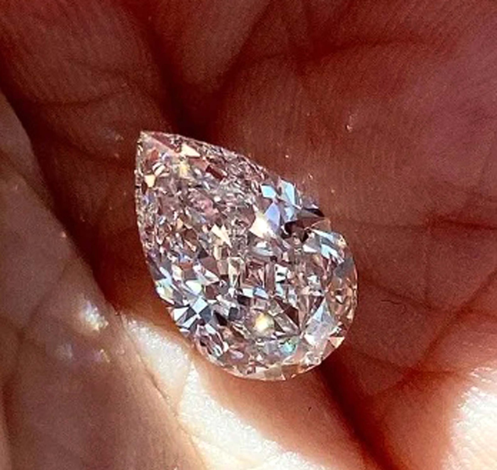 3.00 Carat Pear Cut White Diamond VVS1 Color CVD Certified Loose Gemstone 5SDK
