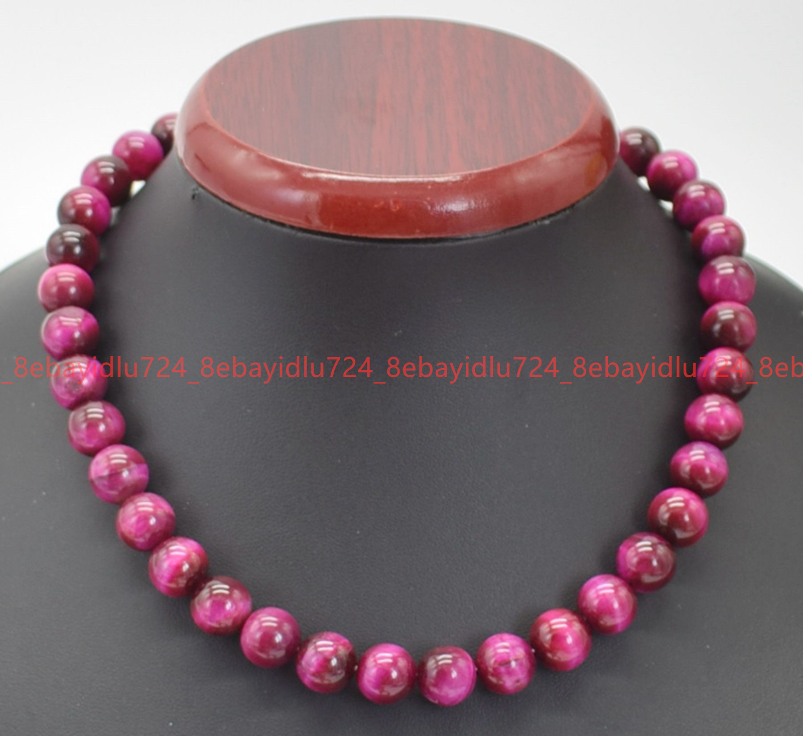 6/8/10/12/14mm Natural Multicolor Tiger’s Eye Round Gemstone Beads Necklace 18″