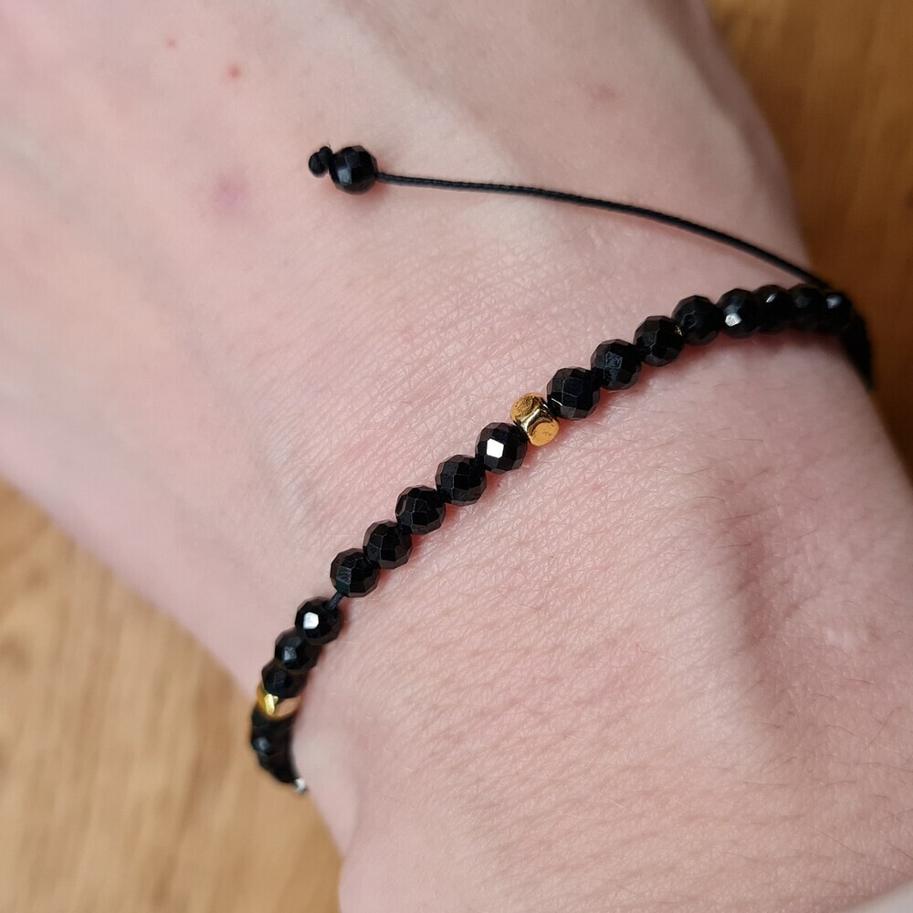Natural Black Tourmaline Bracelet Protection Crystal Healing Bracelet