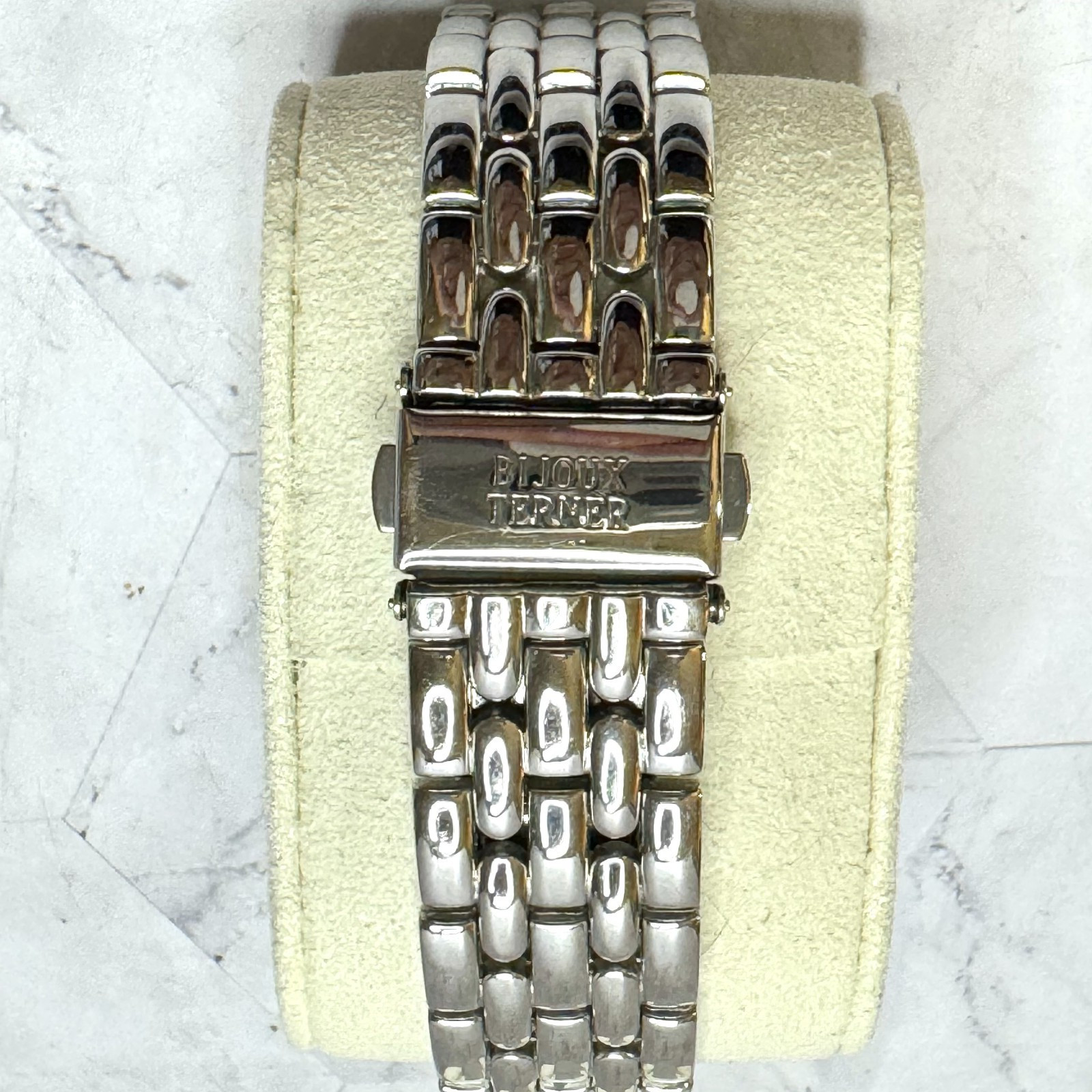 Bijoux Terner Mens Watch Silver Tone Dress Formal Black Face K-3516G NEW