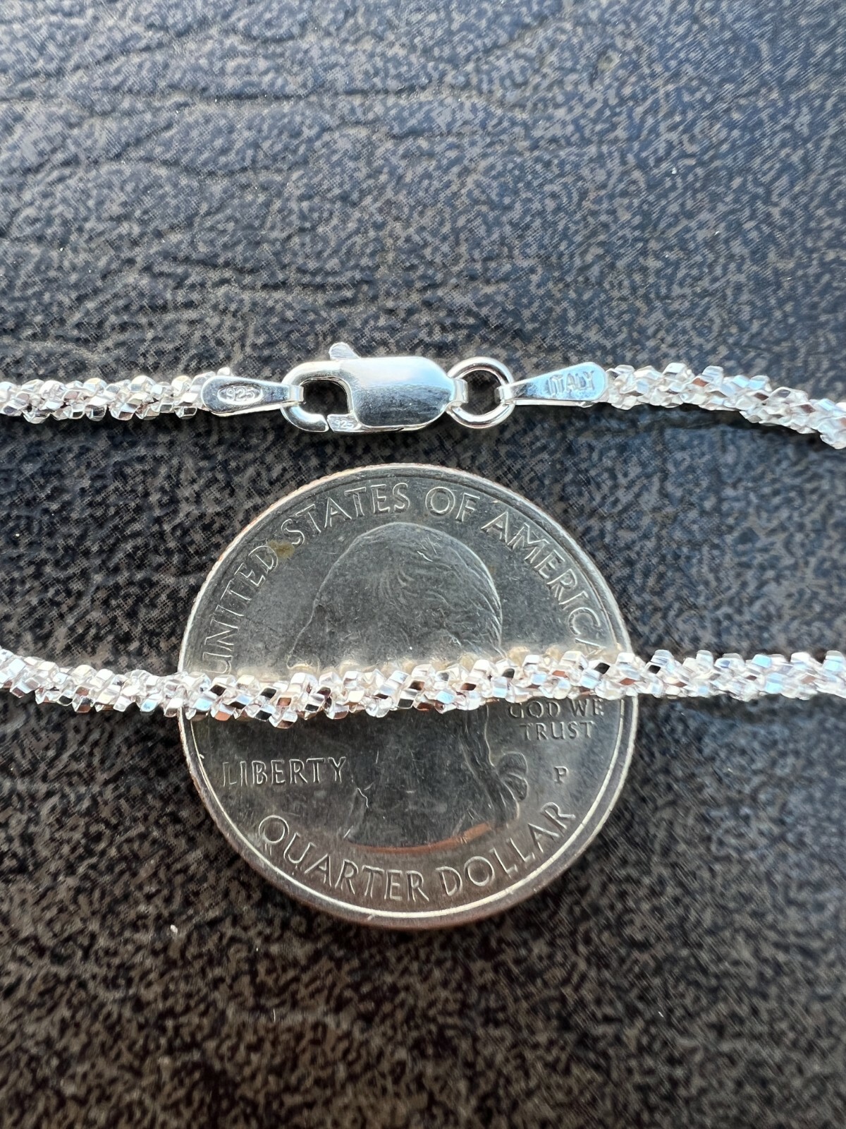 Real Solid 925 Sterling Silver Diamond Cut 3mm Sparkle Rope Bracelet 6-8.5″ Long
