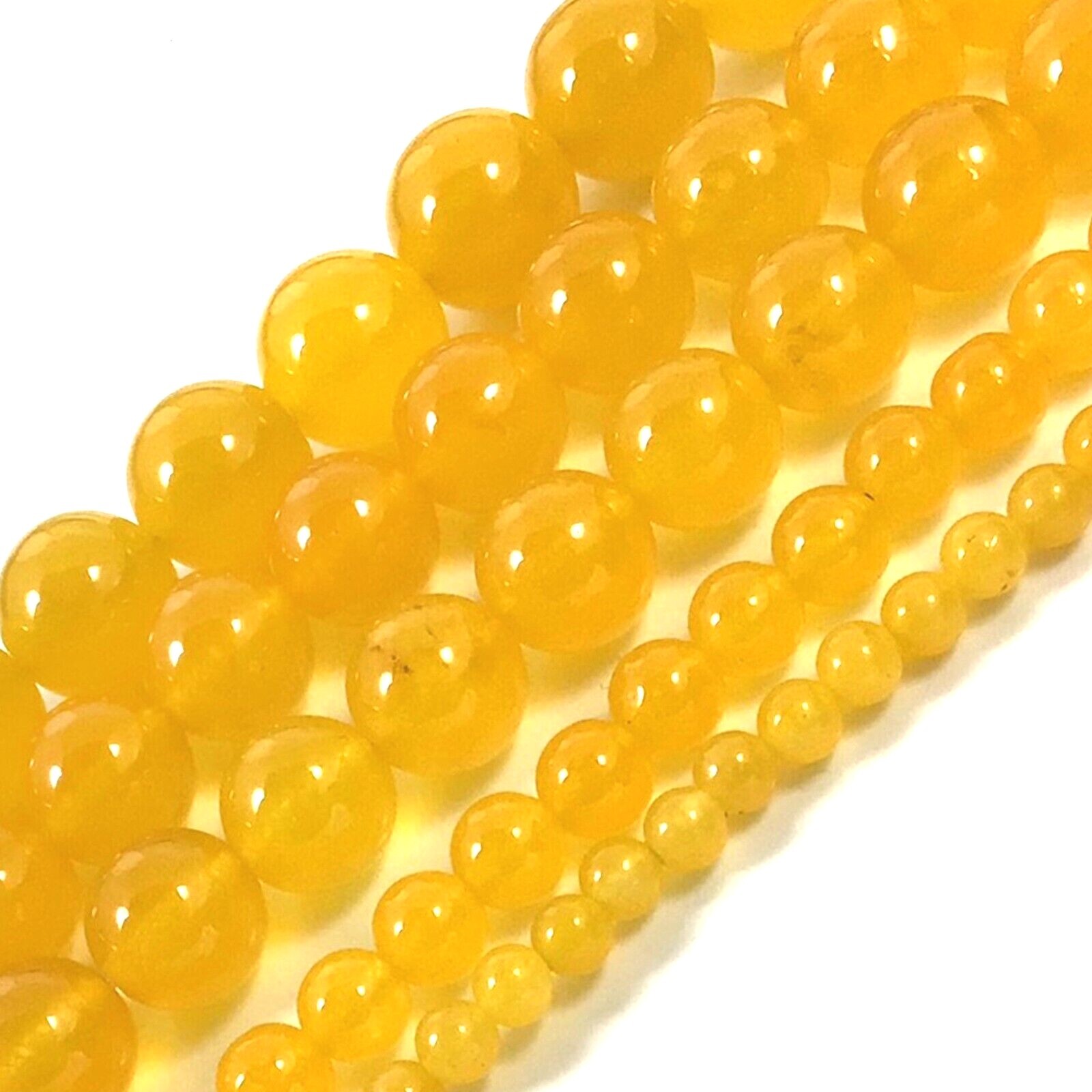 Butter Yellow Jade Round Gemstone Bead 15″ strand 4mm 6mm 8mm 10mm 12mm Grade AA