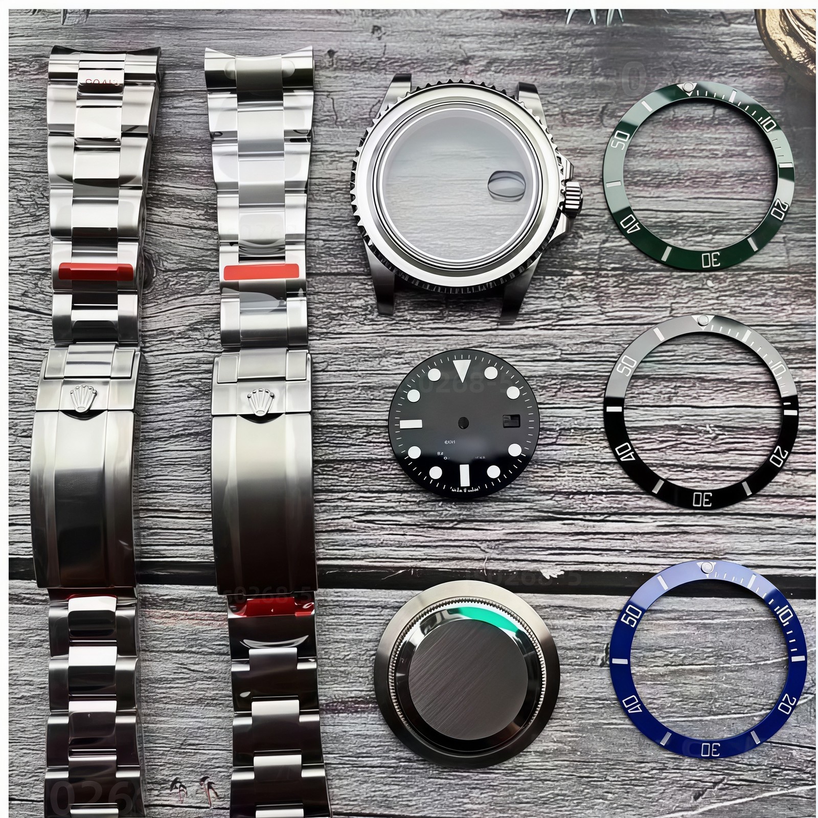 DIY SET for 3235 watch case + dial + hands + Stainless Steel Strap sapphire 41mm