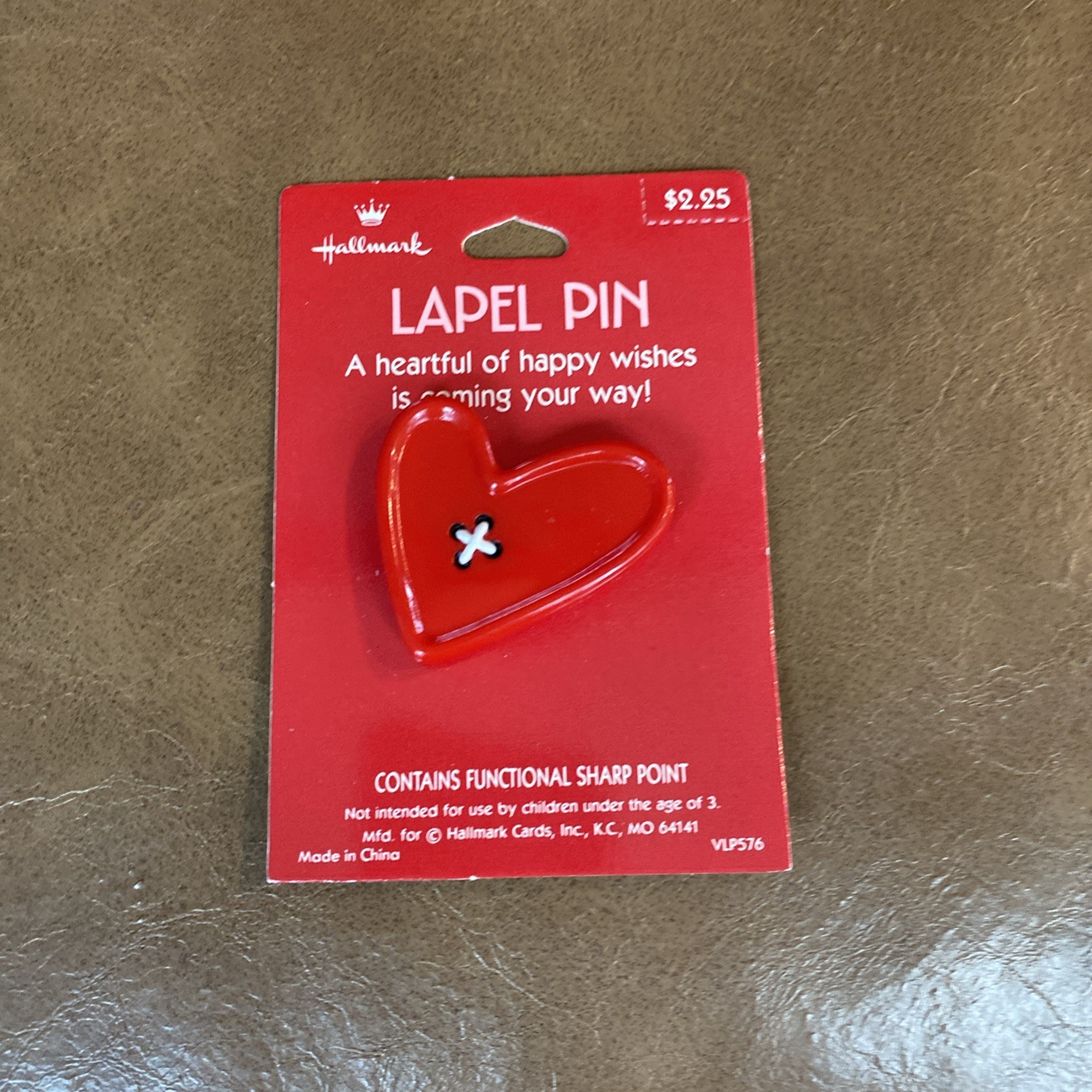 Vintage Hallmark Lapel Pin Heart Pin Original Card Collectible Valentine