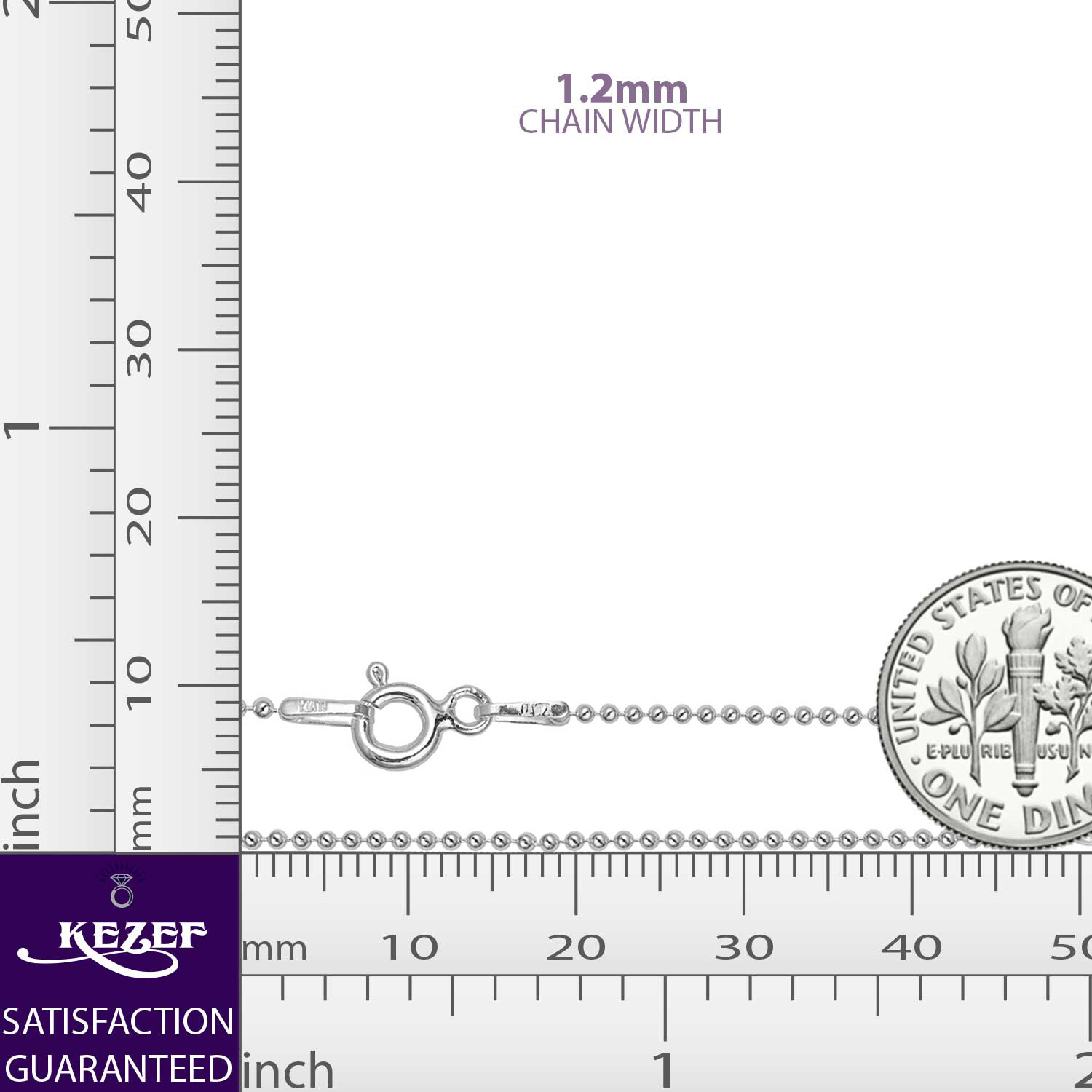 1.2mm Sterling Silver Ball Chain Necklace, Anklet Or Bracelet In 7 – 36 Inches