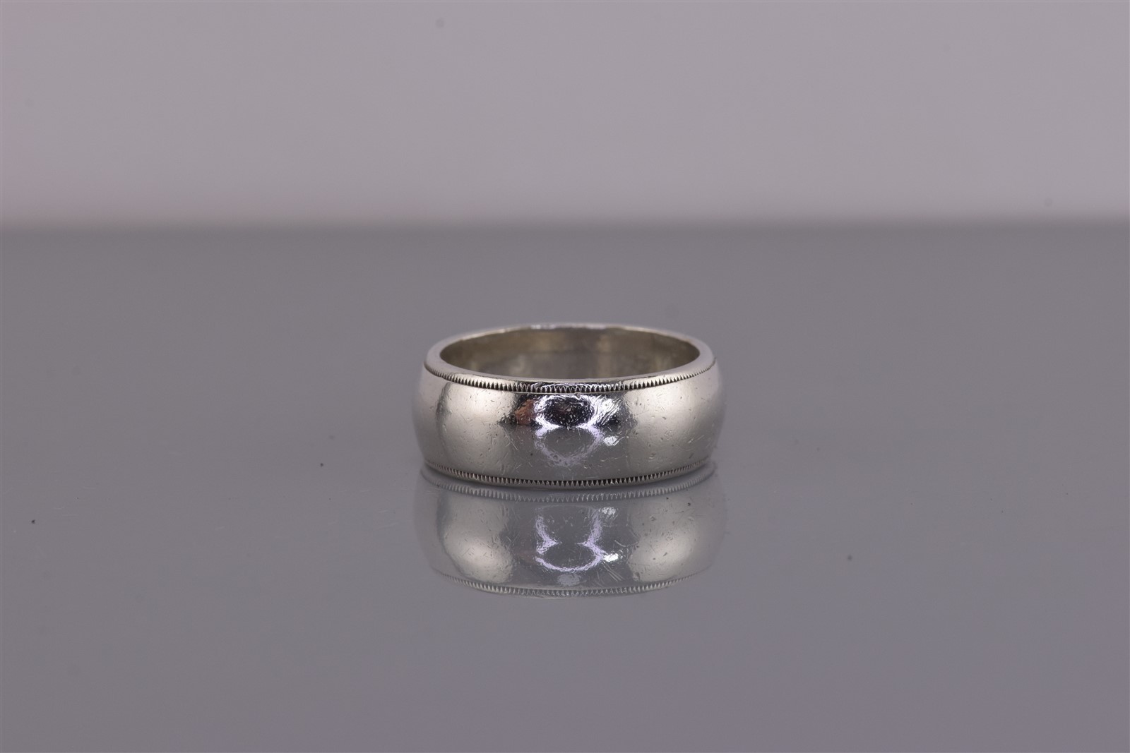 Sterling Silver 7mm Grooved Border Polished Smooth Band Ring 925 Sz: 5