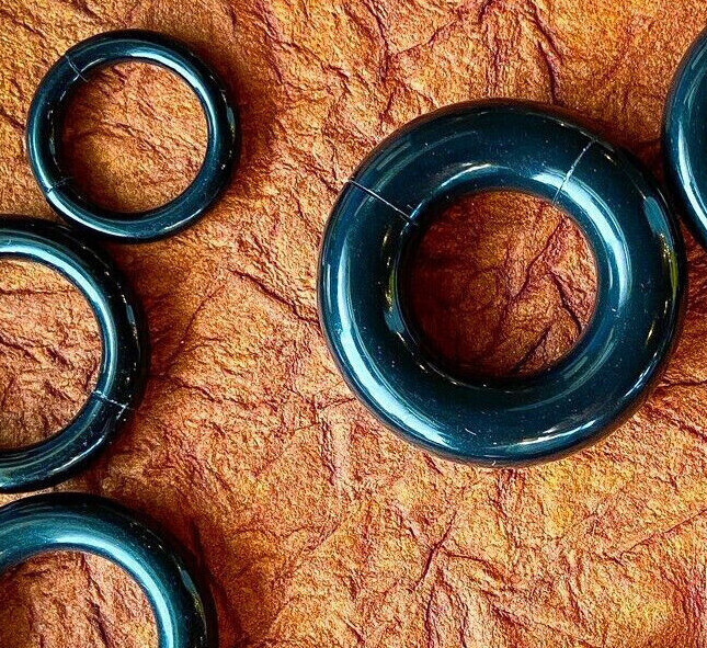 PAIR Black Acrylic Segment Rings Captive Bead CBR’s Lightweight Body Jewelry